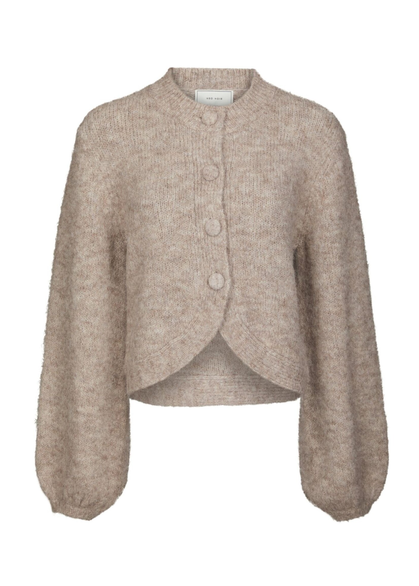 Neo Noir Neo Noir, Gio Fluffy Knit Cardigan, Beige melange, Size: