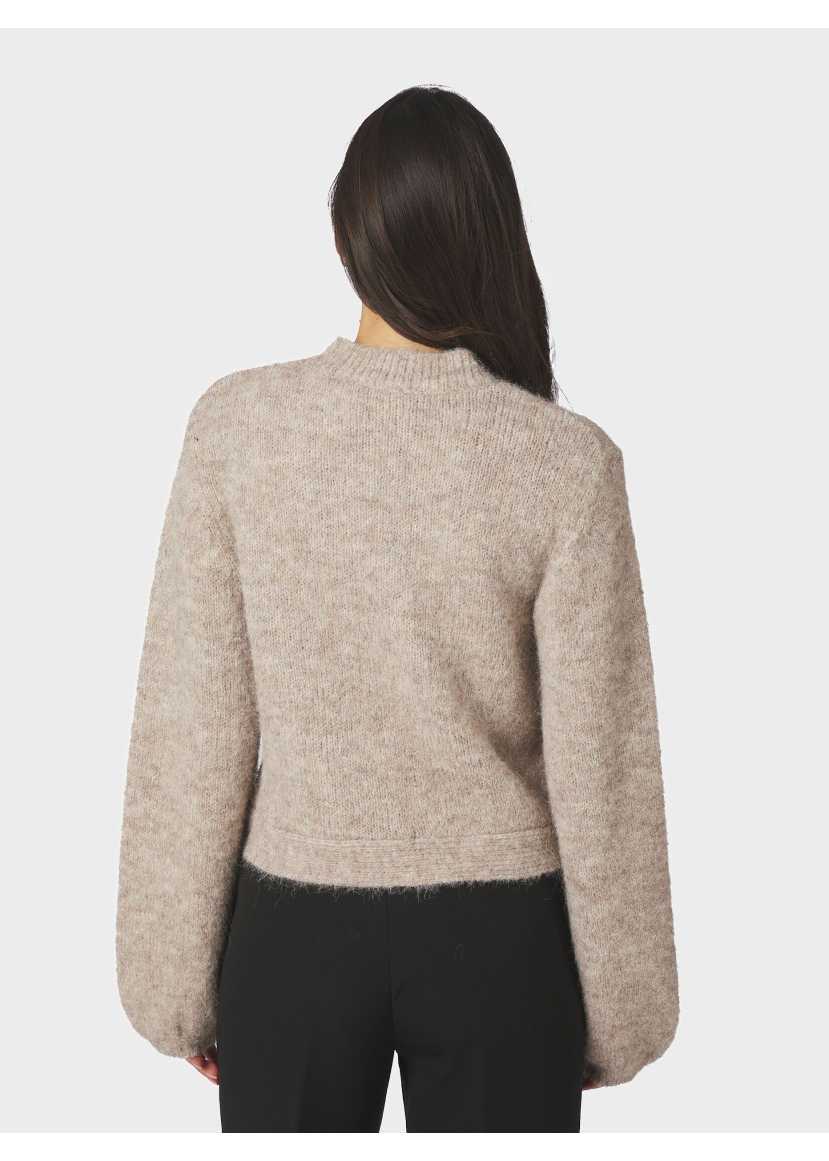 Neo Noir Neo Noir, Gio Fluffy Knit Cardigan, Beige melange, Size: