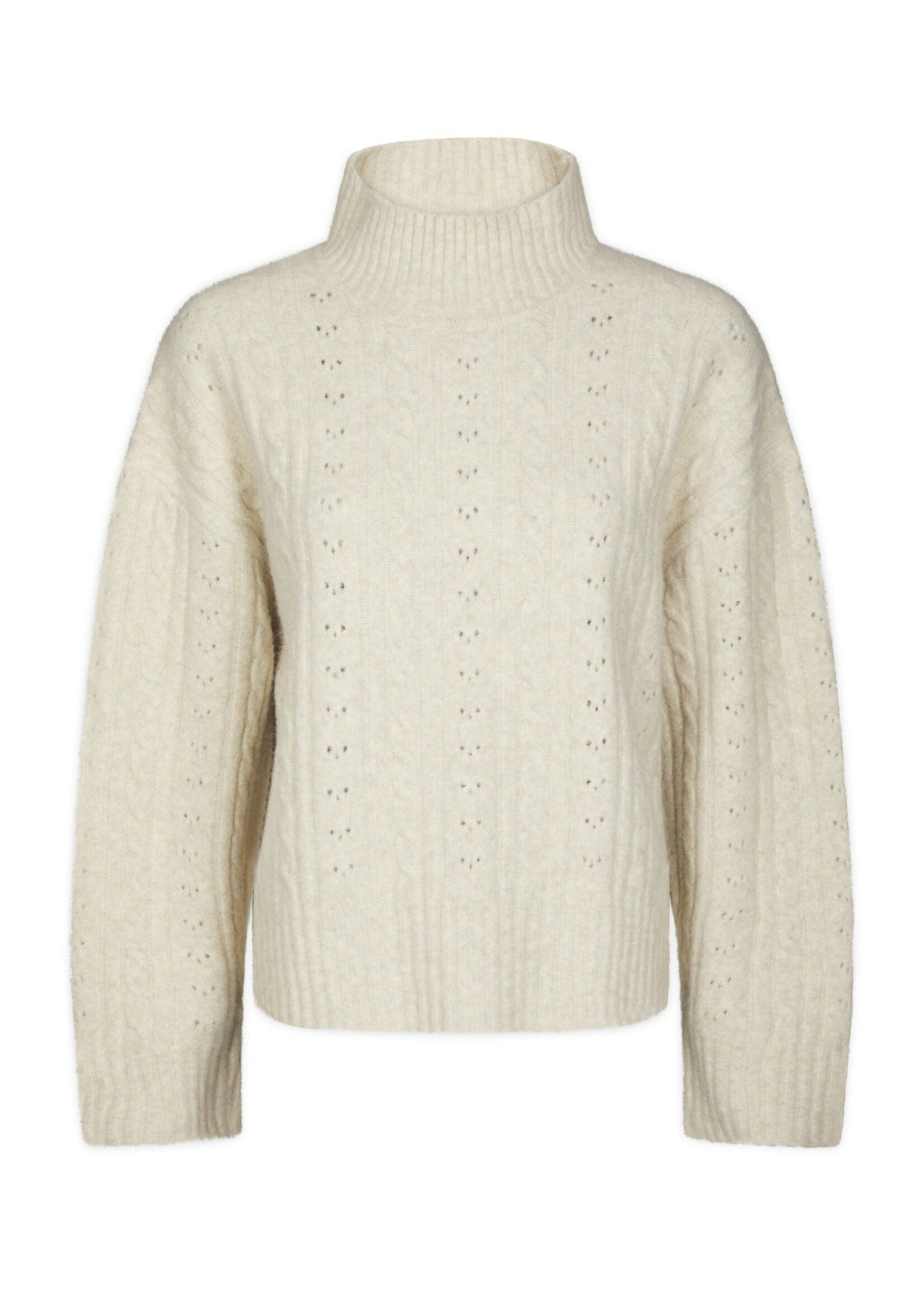 Neo Noir Neo Noir, Anda Cable Knit Blouse, Ivory, Size:
