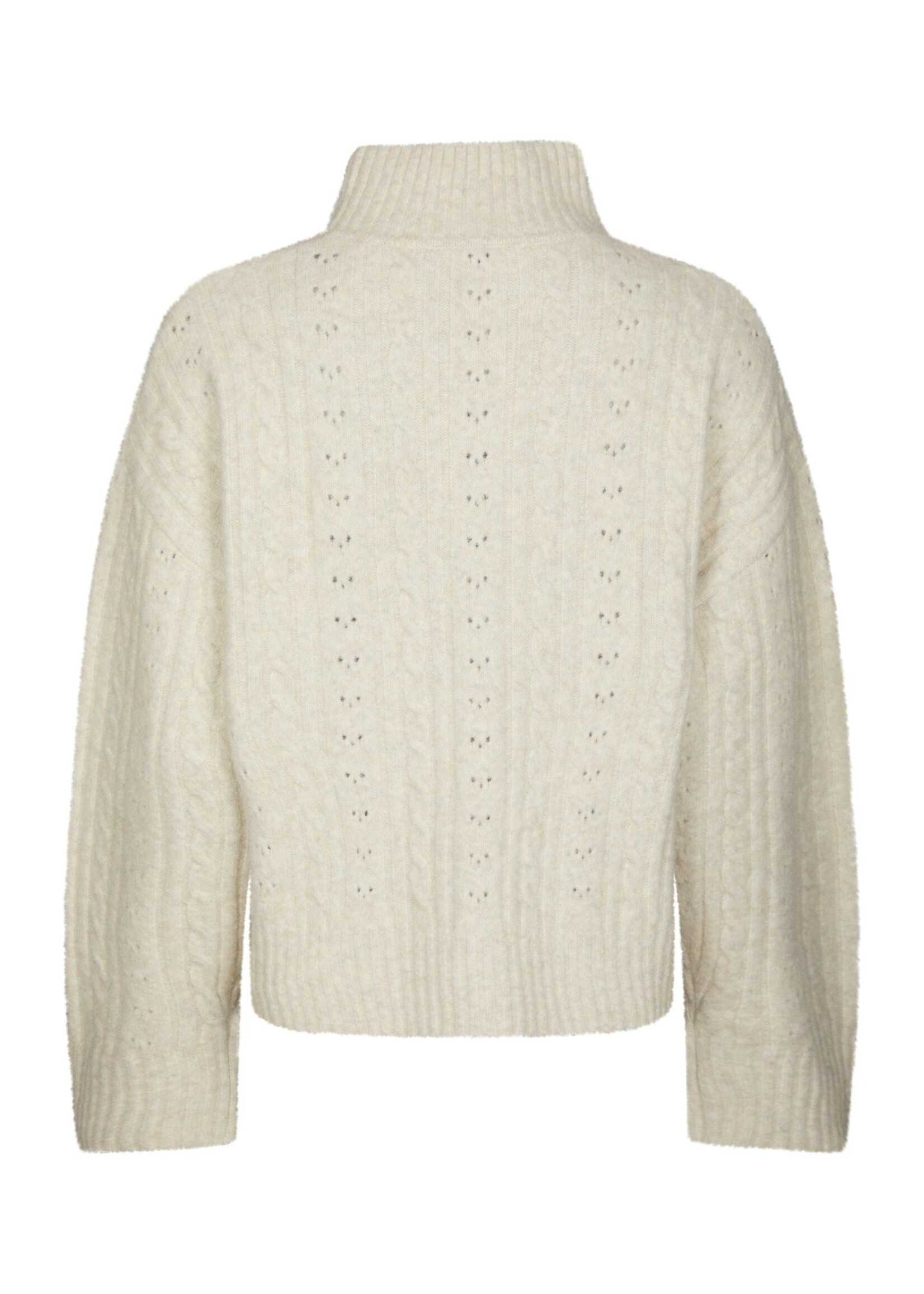 Neo Noir Neo Noir, Anda Cable Knit Blouse, Ivory, Size: