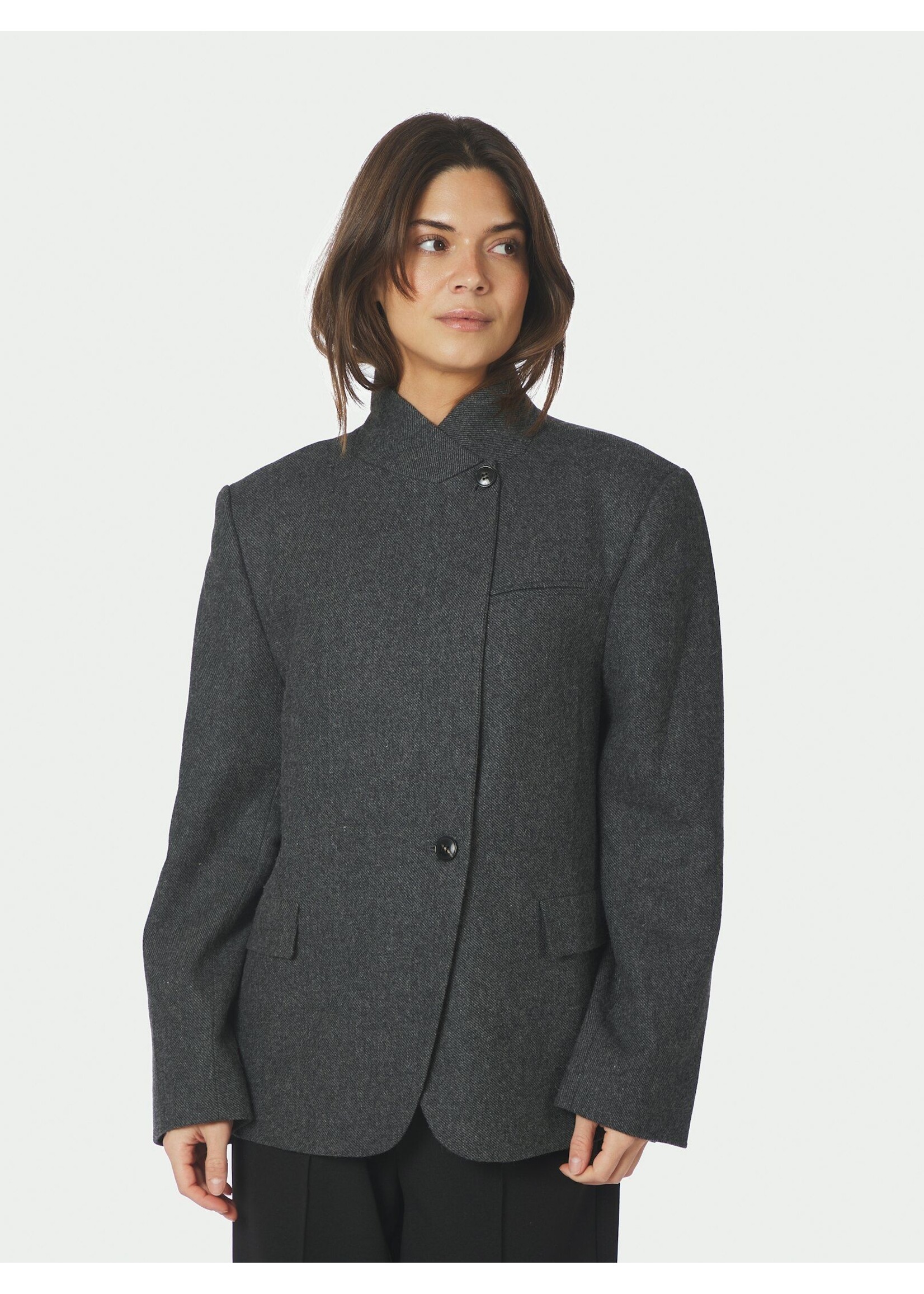 Neo Noir Neo Noir, Nerine Structure Twill Blazer, Antracit, Size: