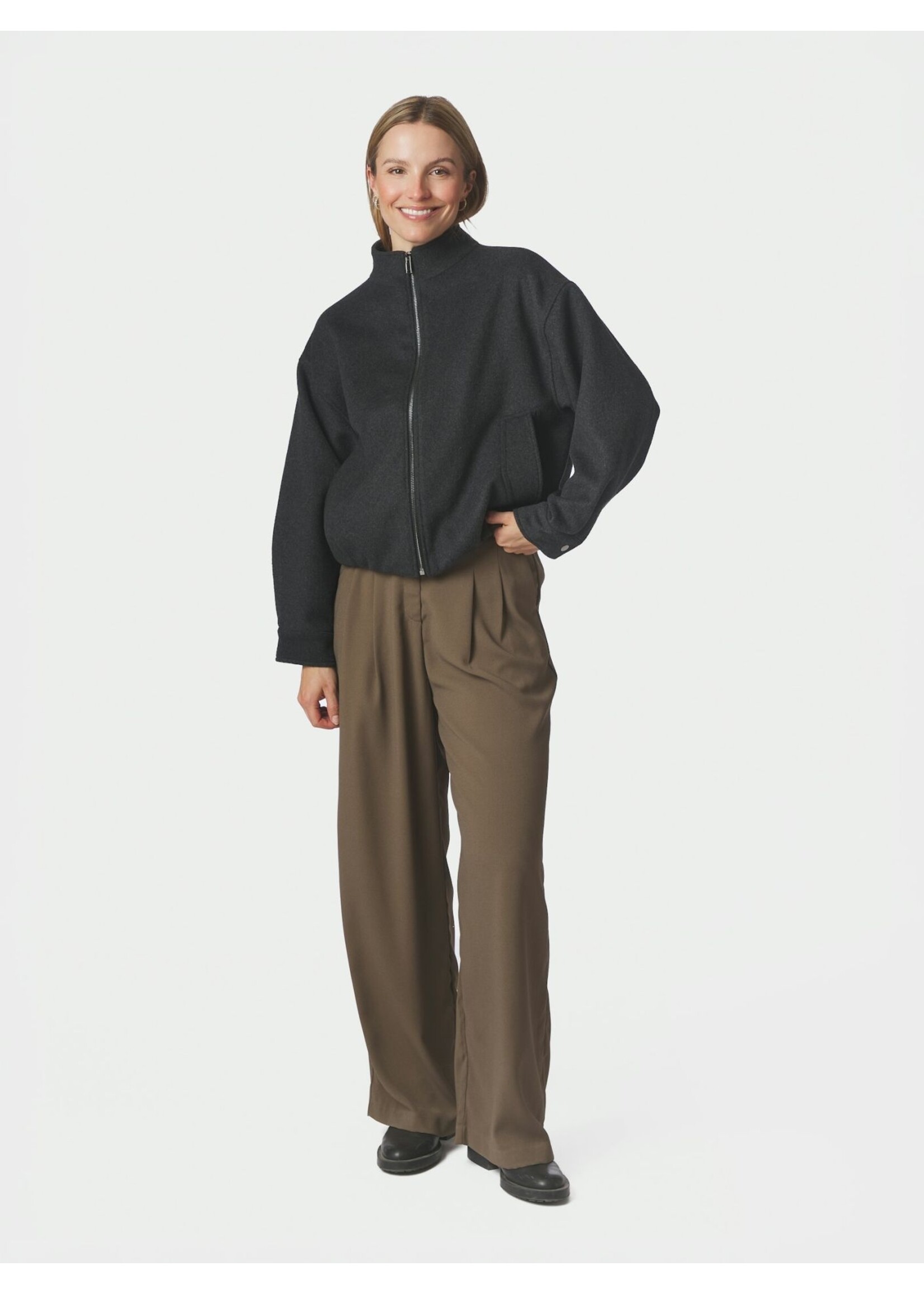 Neo Noir Neo Noir, Florine Wool Bomber Jacket, Antracit, size: