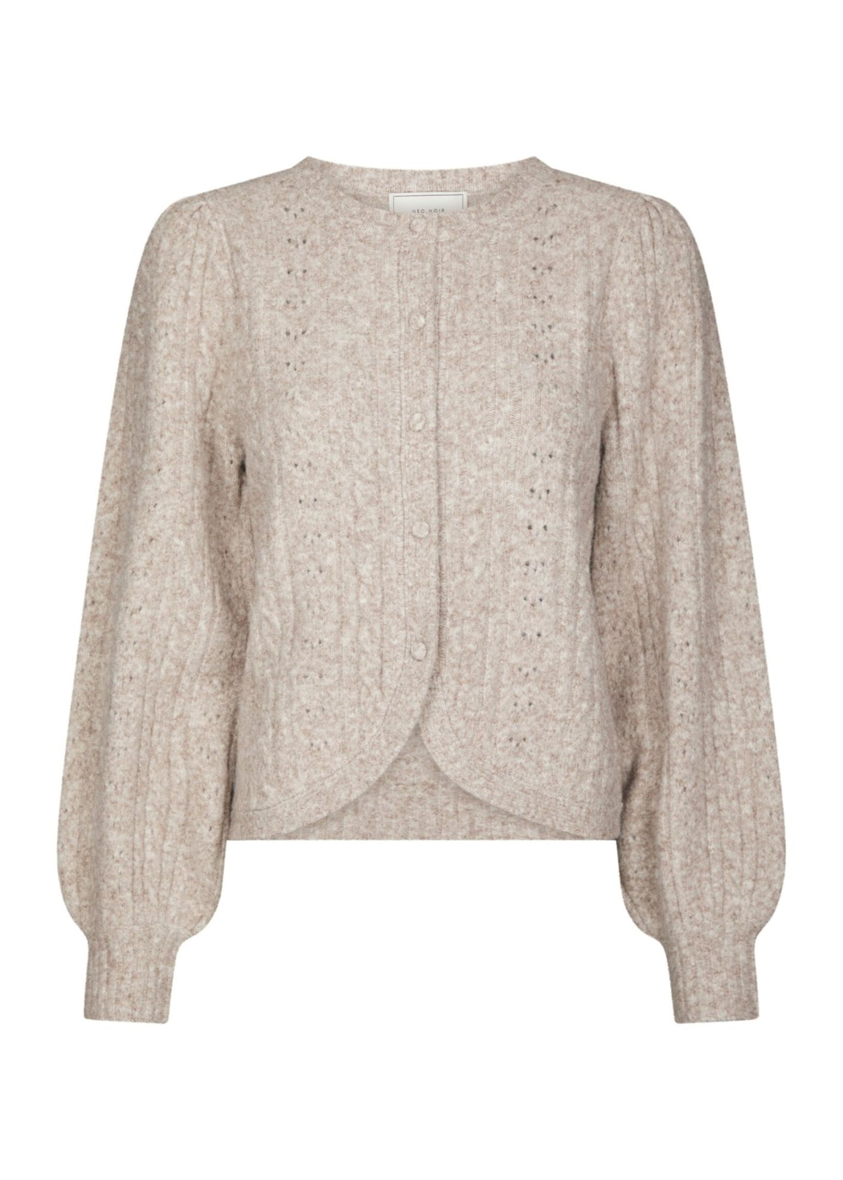 Neo Noir Neo Noir, Koteas Cable Knit Cardigan, Beige melange, Size:
