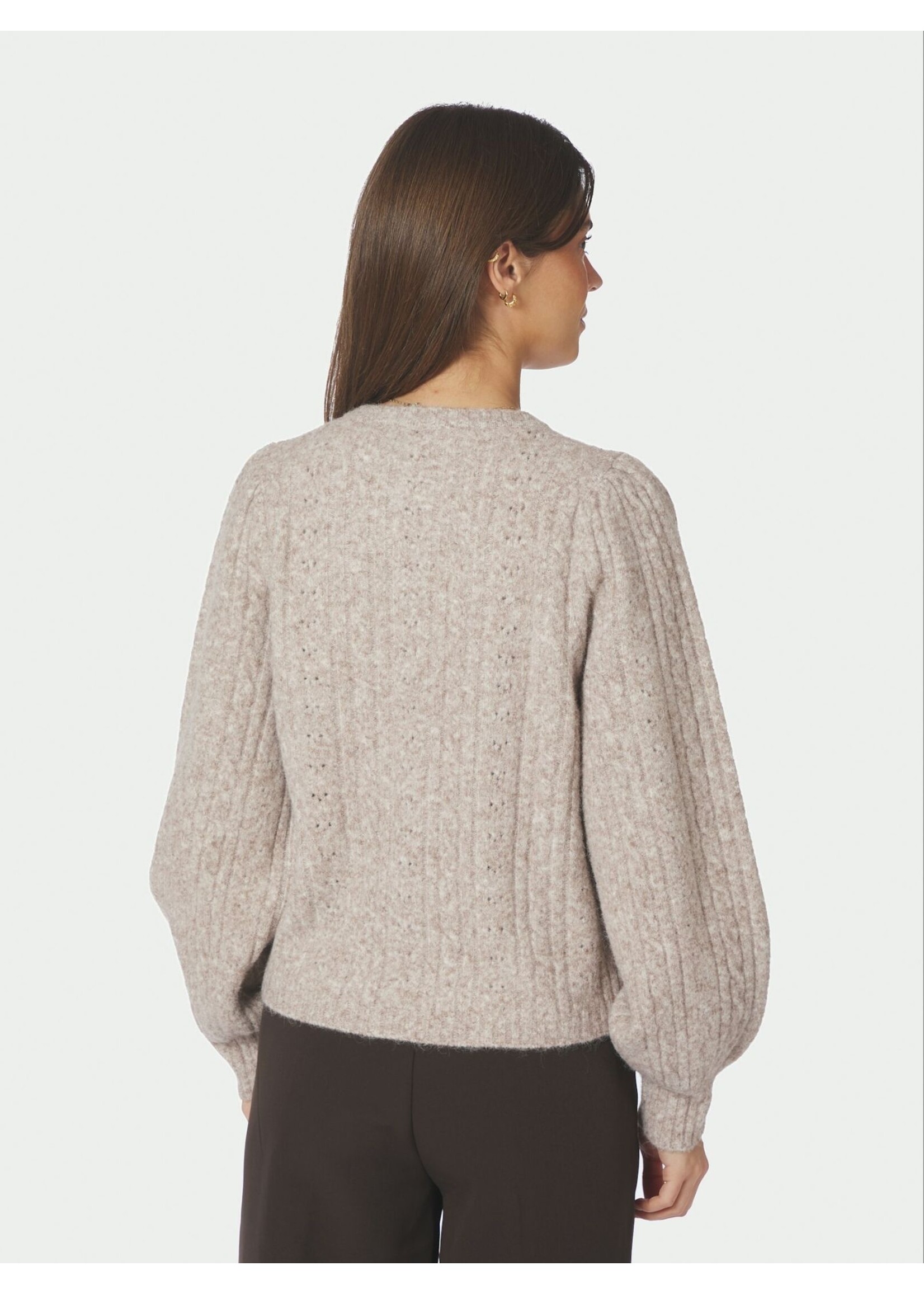 Neo Noir Neo Noir, Koteas Cable Knit Cardigan, Beige melange, Size: