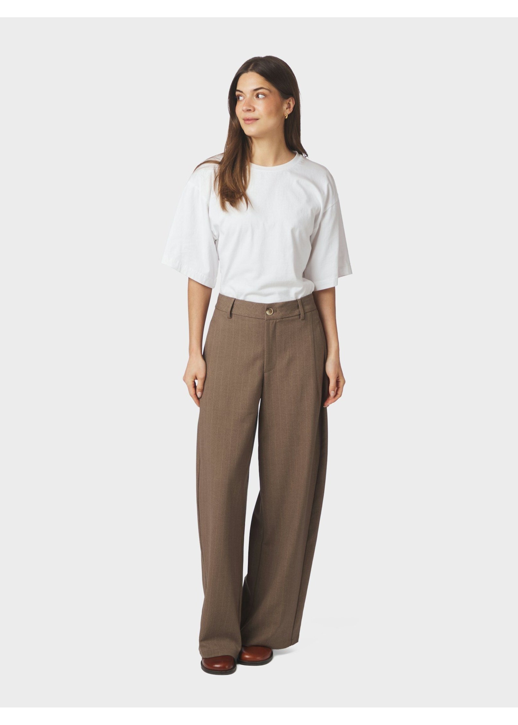 Neo Noir Neo Noir, Essiall Pinstripe Pants, Taupe, Size: