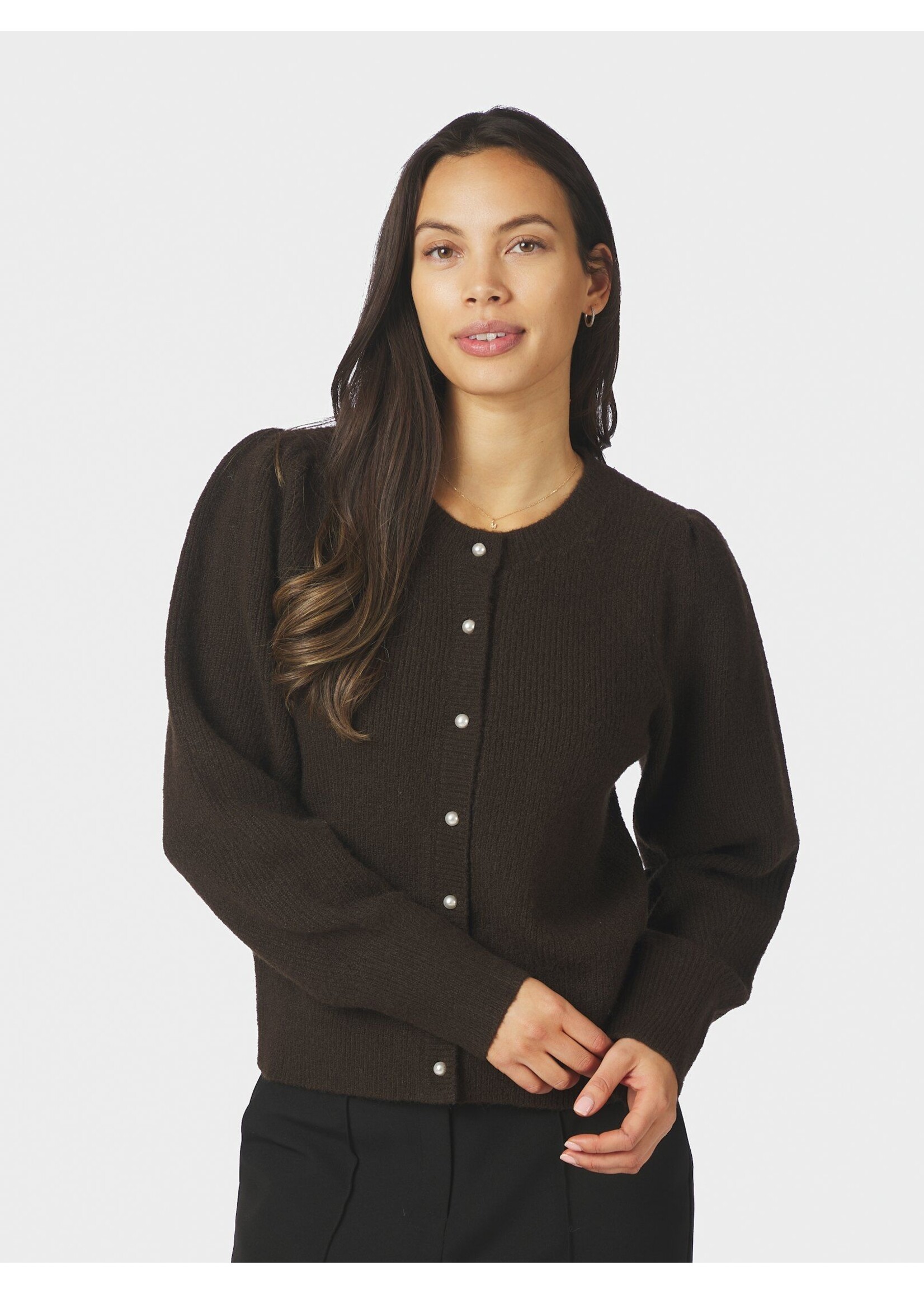 Neo Noir Neo Noir, Nuna Knit Cardigan, Brown, Size:
