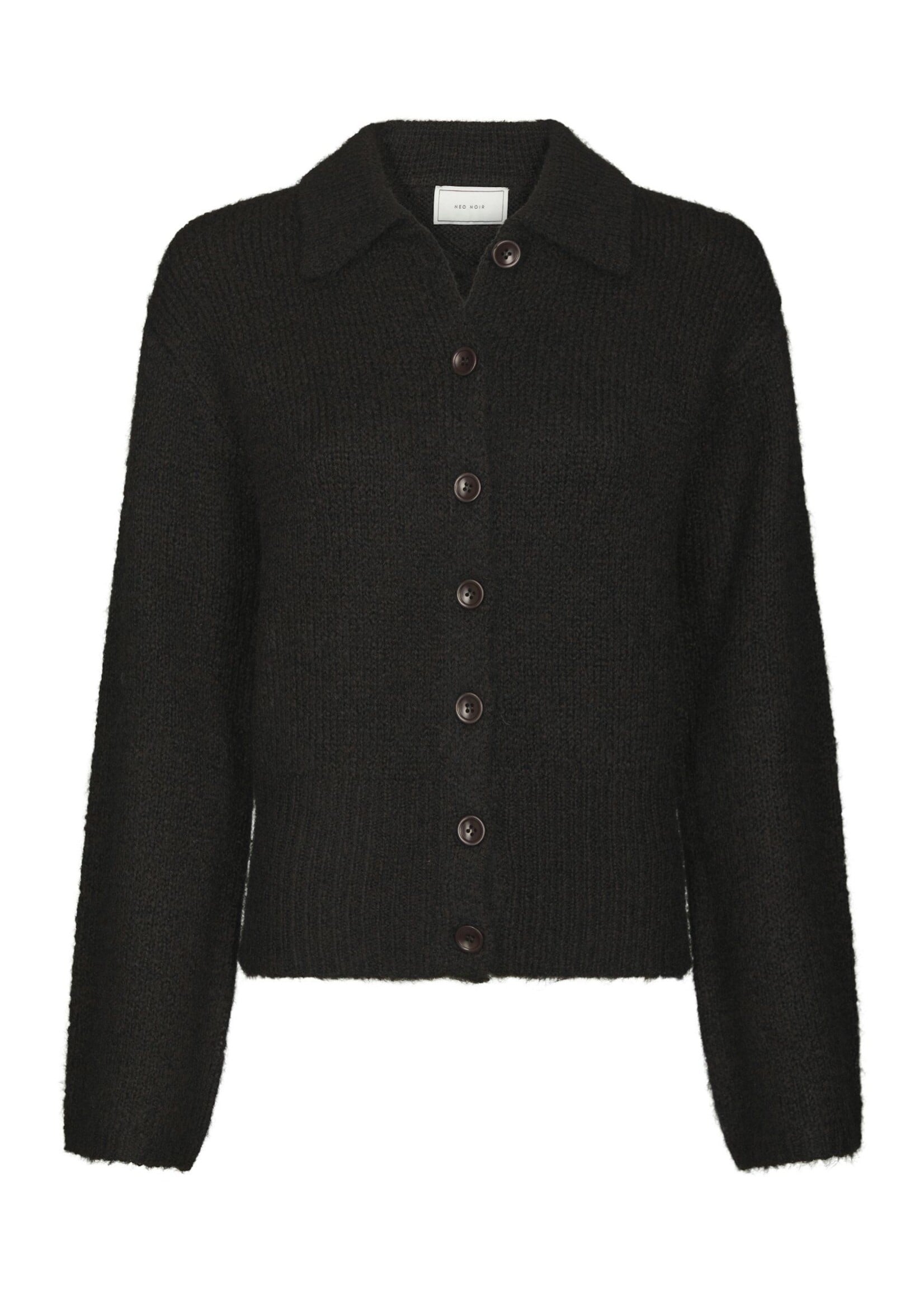 Neo Noir Neo Noir, Ramera Fluffy Knit Cardigan, Dark brown, Size: