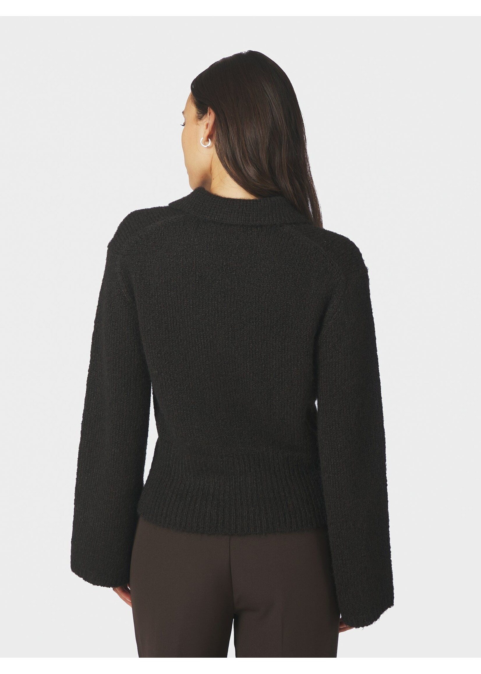 Neo Noir Neo Noir, Ramera Fluffy Knit Cardigan, Dark brown, Size: