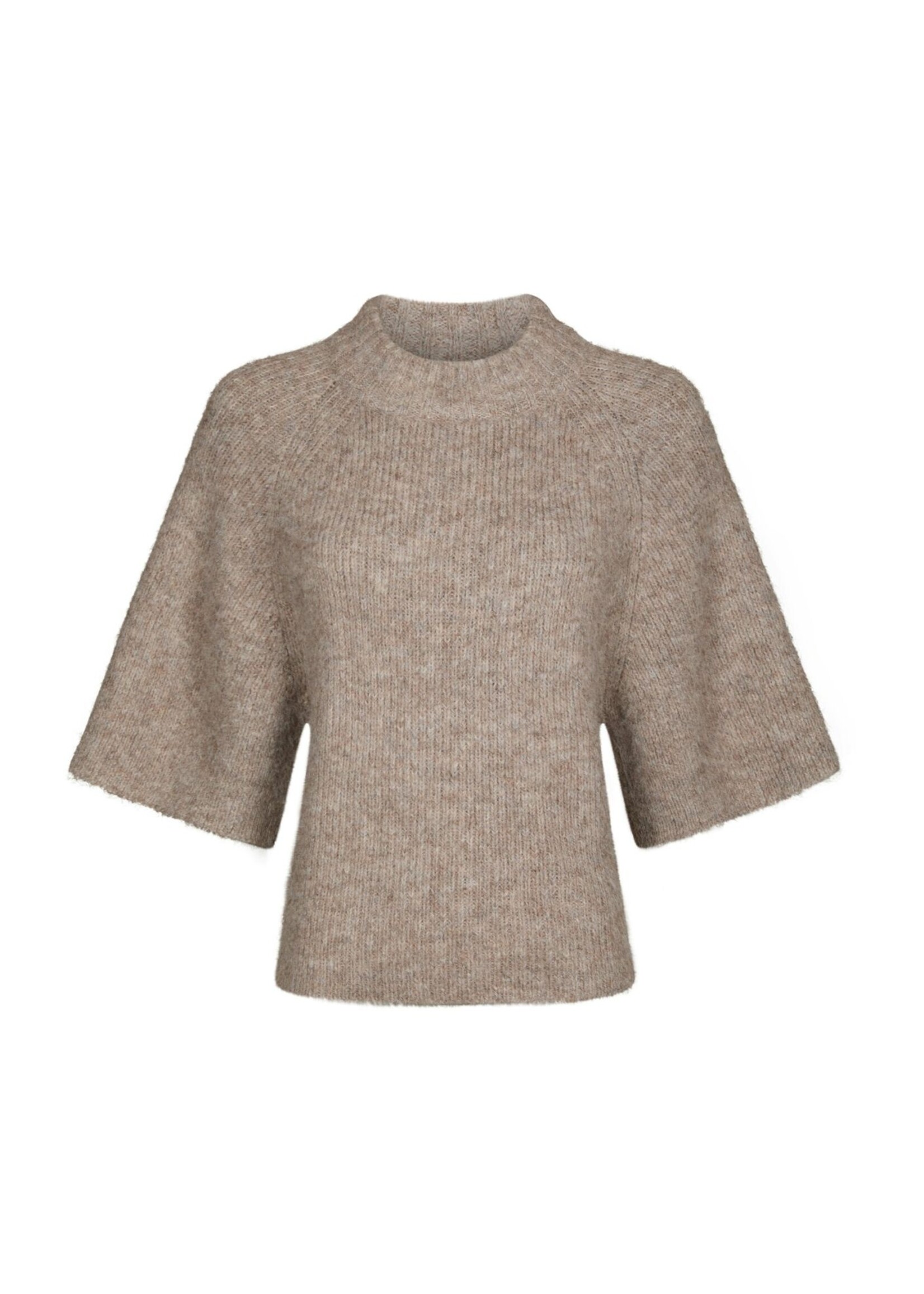 Neo Noir Neo Noir, Bandi Fluffy Knit Blouse, Beige melange, size: