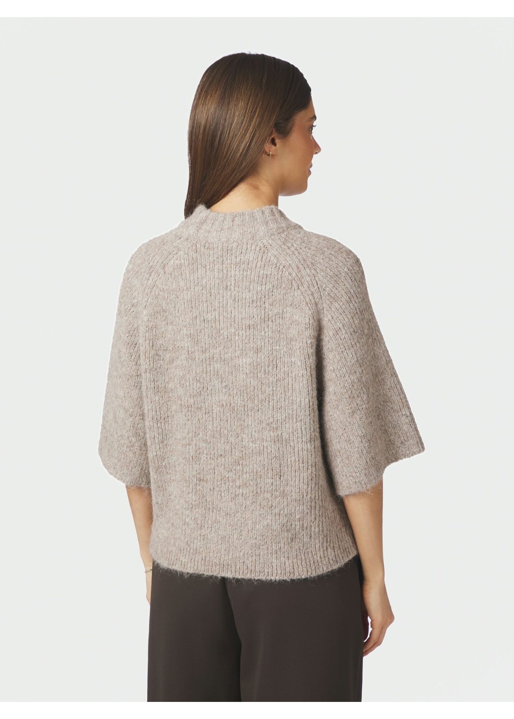 Neo Noir Neo Noir, Bandi Fluffy Knit Blouse, Beige melange, size: