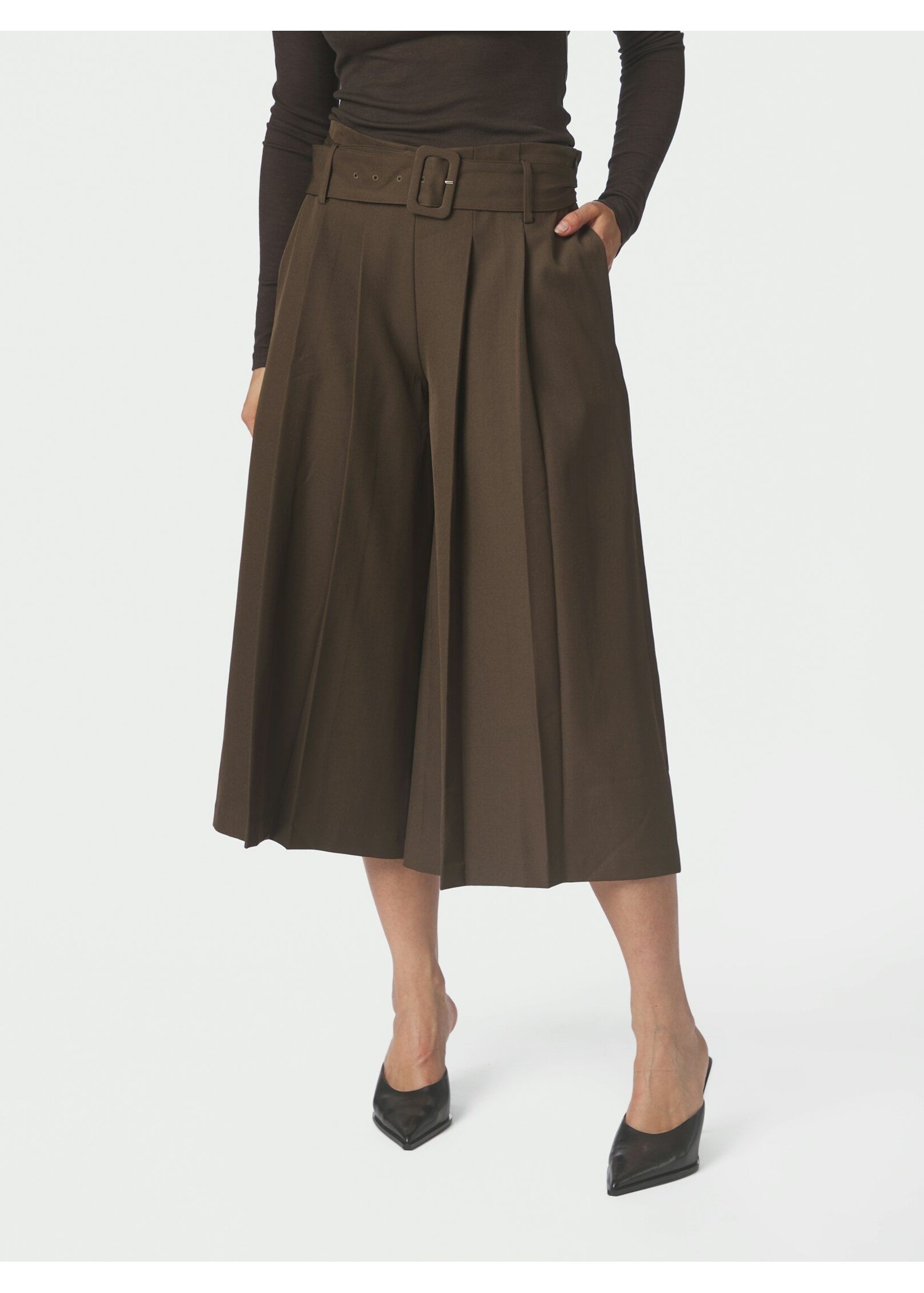 Neo Noir Neo Noir, Rilene Midi Pants, Dark brown, Size: