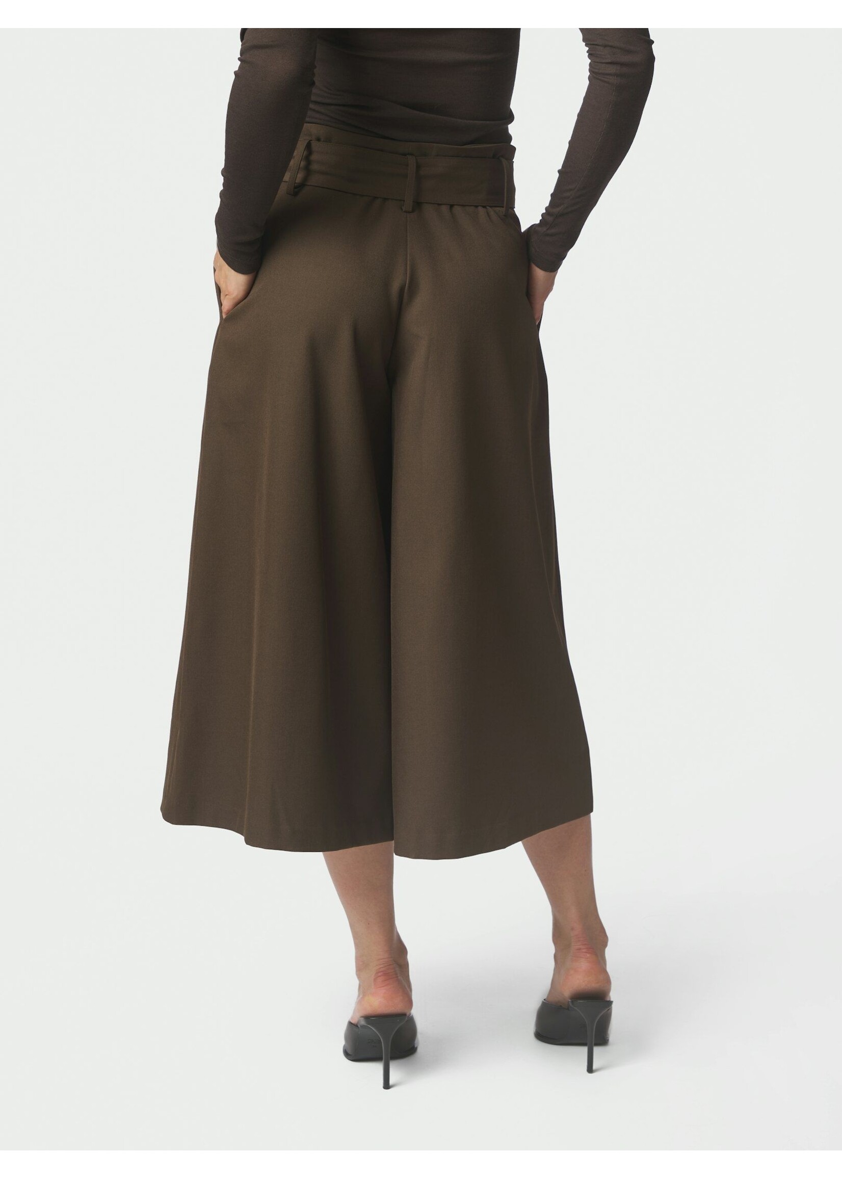 Neo Noir Neo Noir, Rilene Midi Pants, Dark brown, Size: