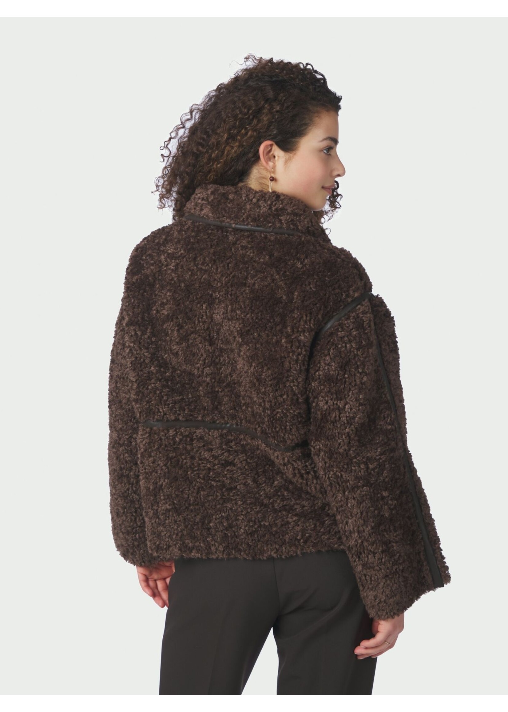 Neo Noir Neo Noir, Castor Faux Fur Jacket, Dark brown, Size: