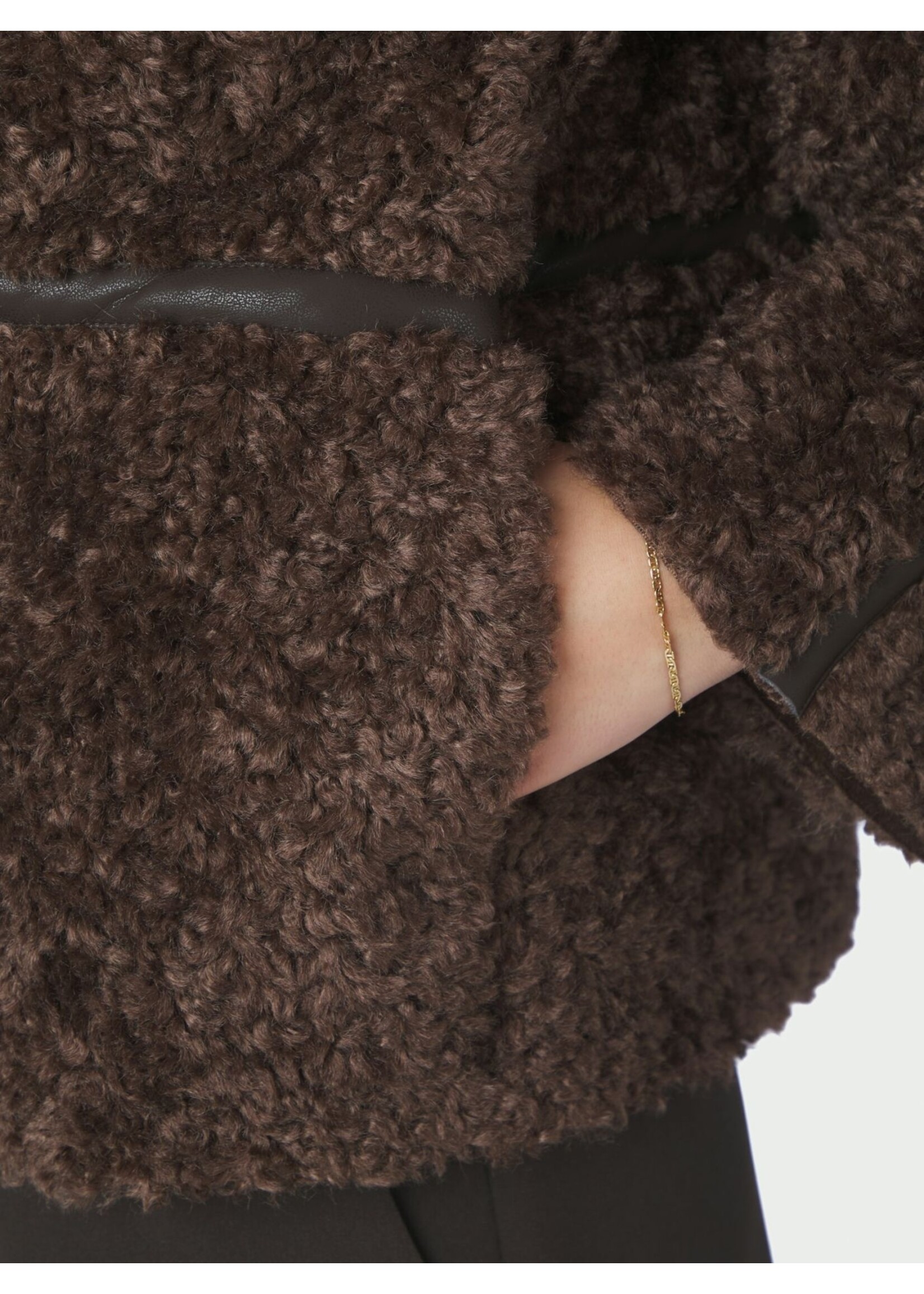 Neo Noir Neo Noir, Castor Faux Fur Jacket, Dark brown, Size: