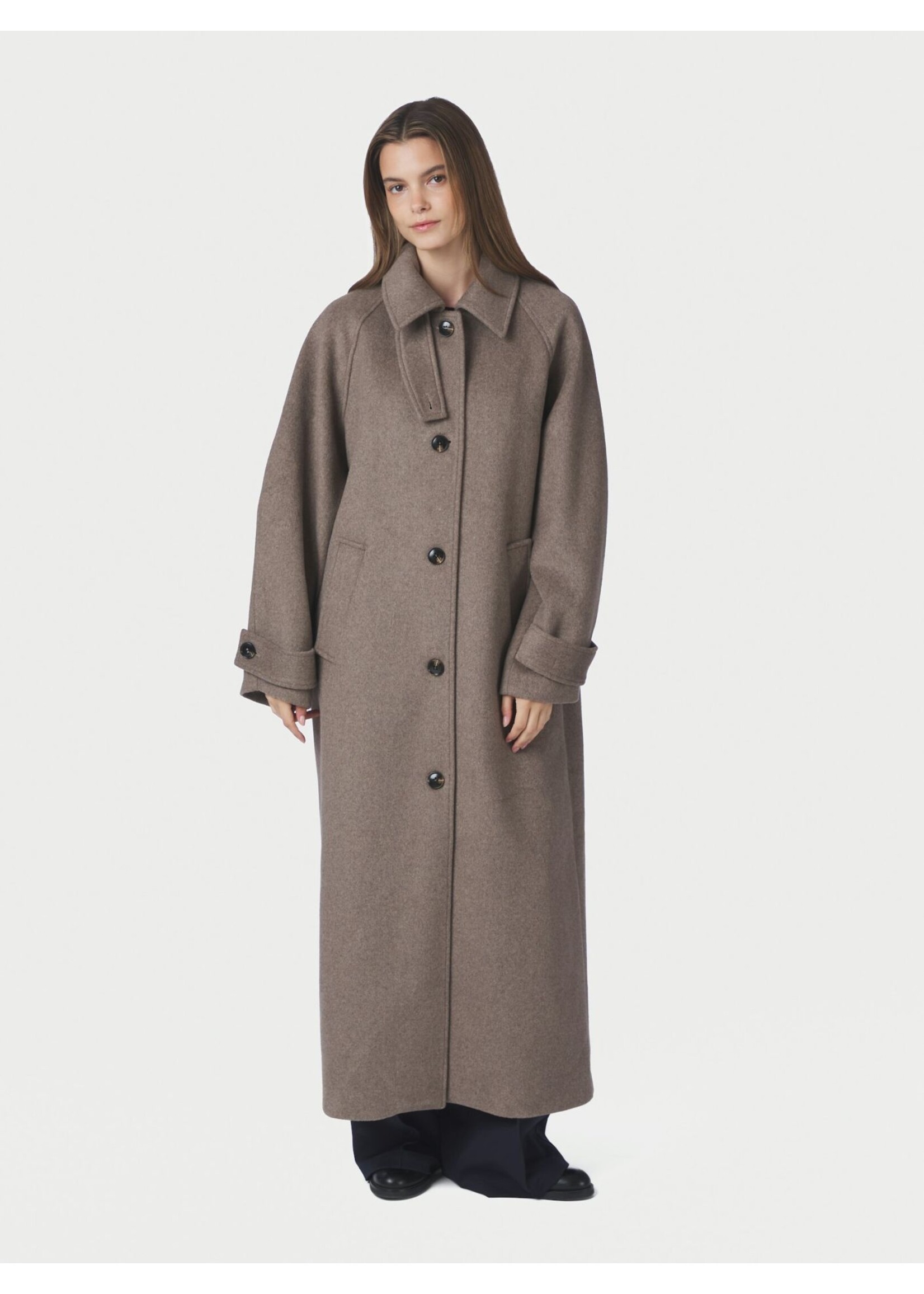 Neo Noir Neo Noir, Keaton Wool Coat, Taupe, Size: