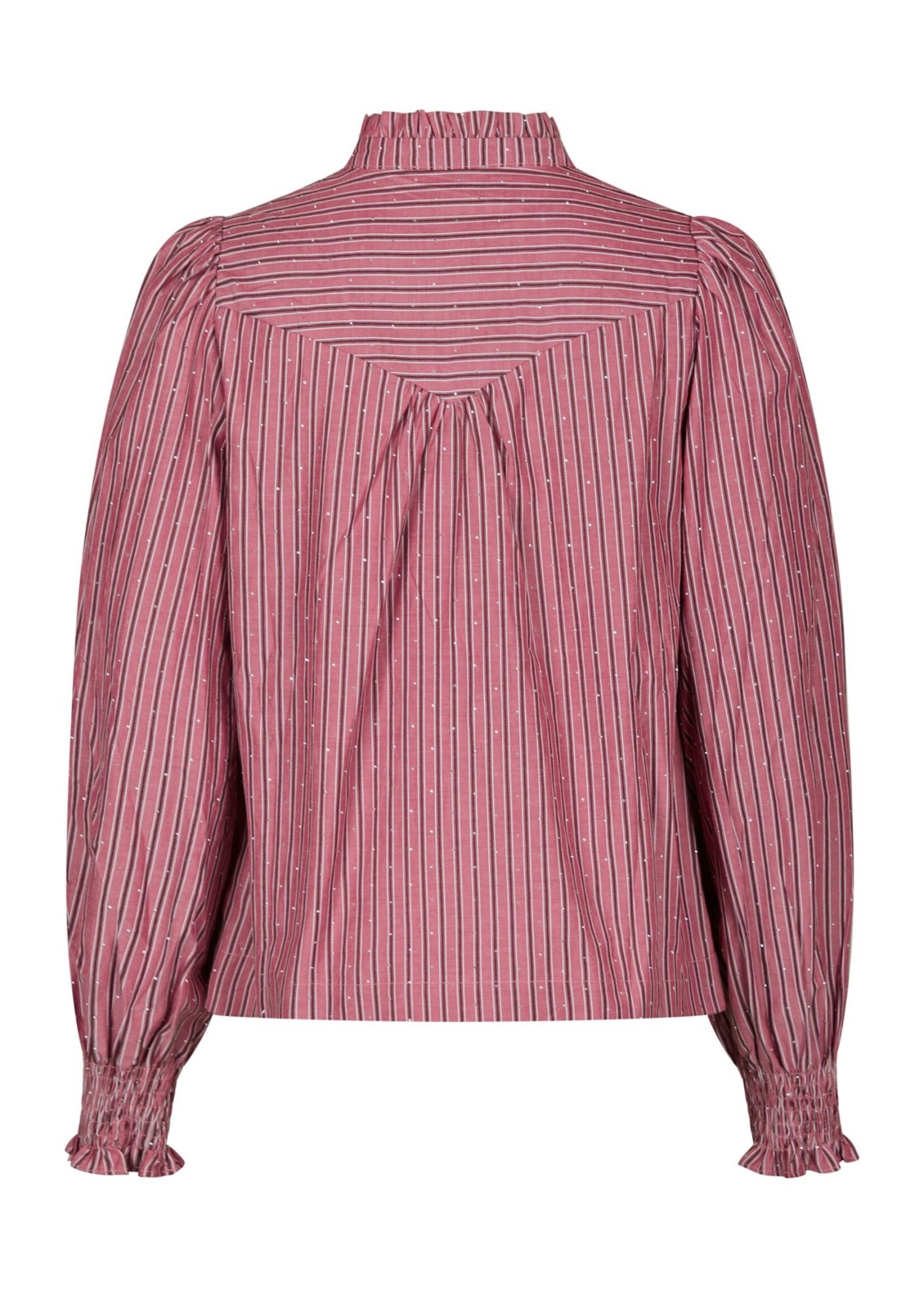 Neo Noir Neo Noir, Astrida Soft Stripe Stone Blouse, Dark Rose, Size: