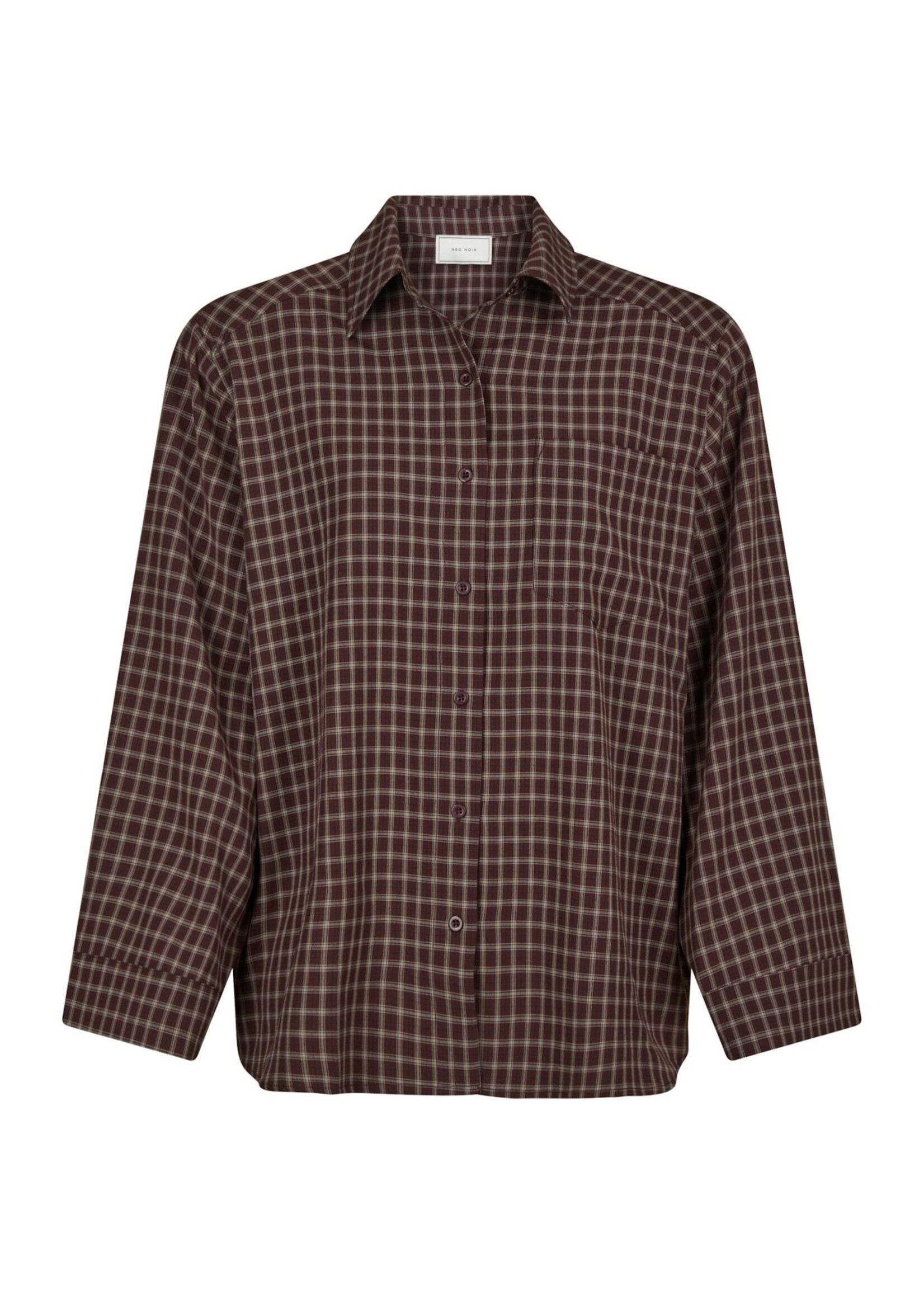 Neo Noir Neo Noir, Anella Check Shirt, Chocolate plum, Size: