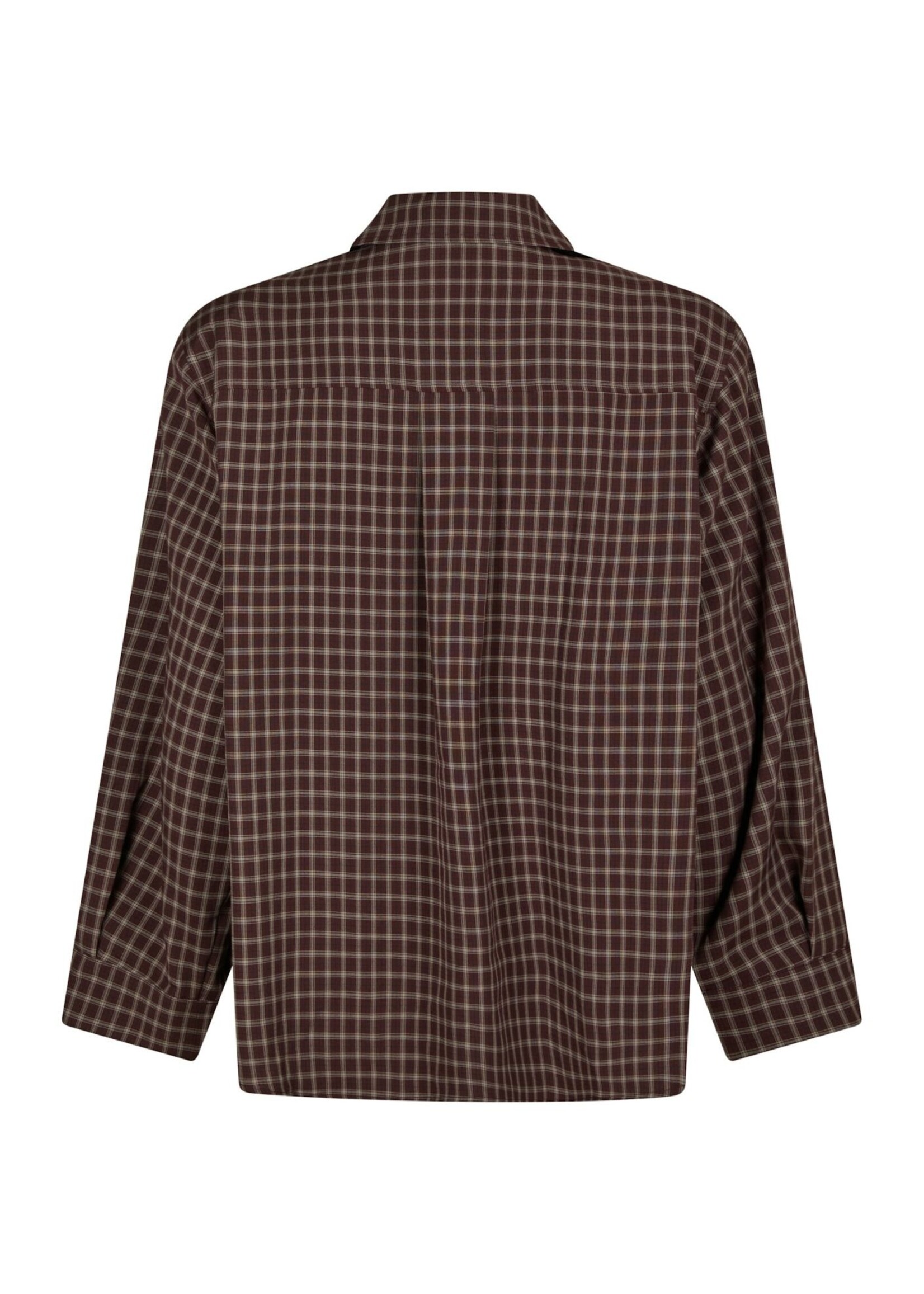 Neo Noir Neo Noir, Anella Check Shirt, Chocolate plum, Size: