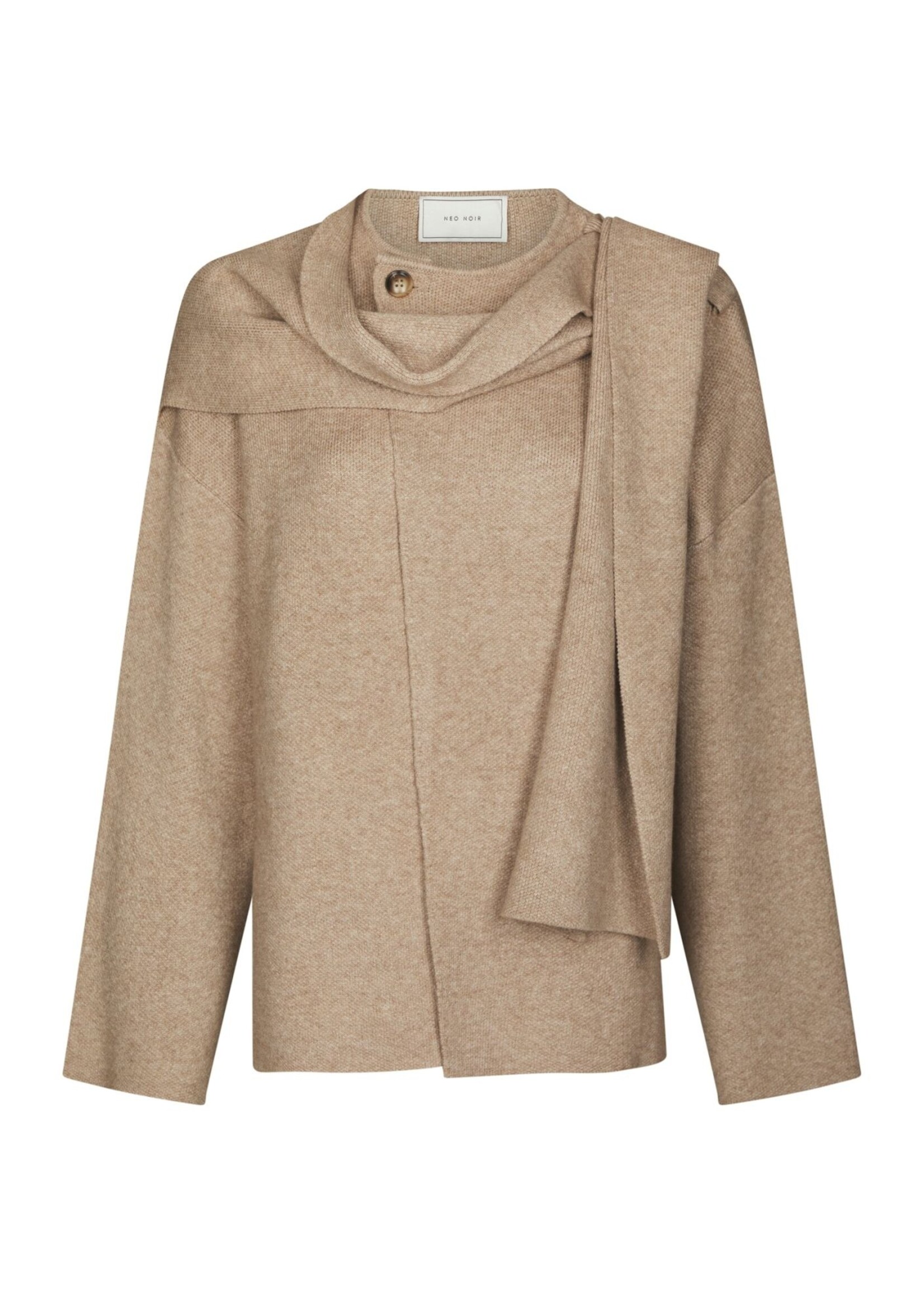 Neo Noir Neo Noir, Wals Knit Scarf Blouse, Beige, Size: