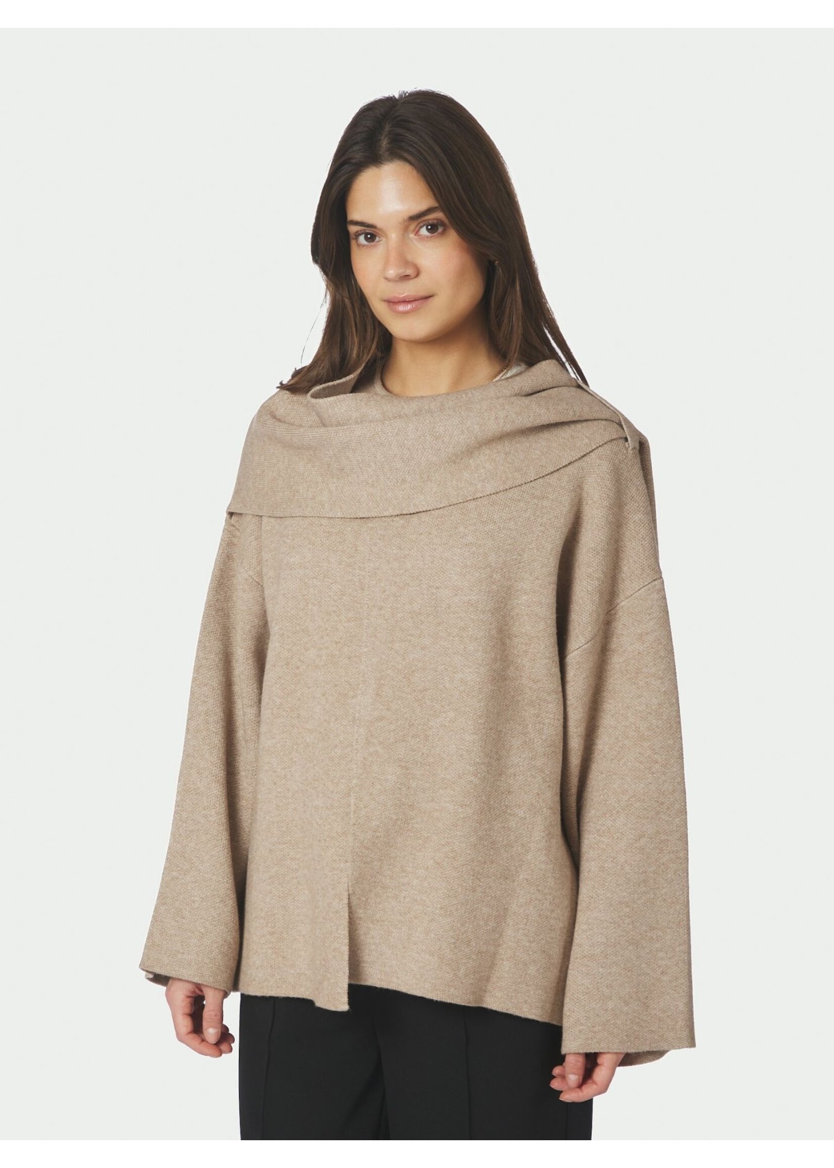 Neo Noir Neo Noir, Wals Knit Scarf Blouse, Beige, Size: