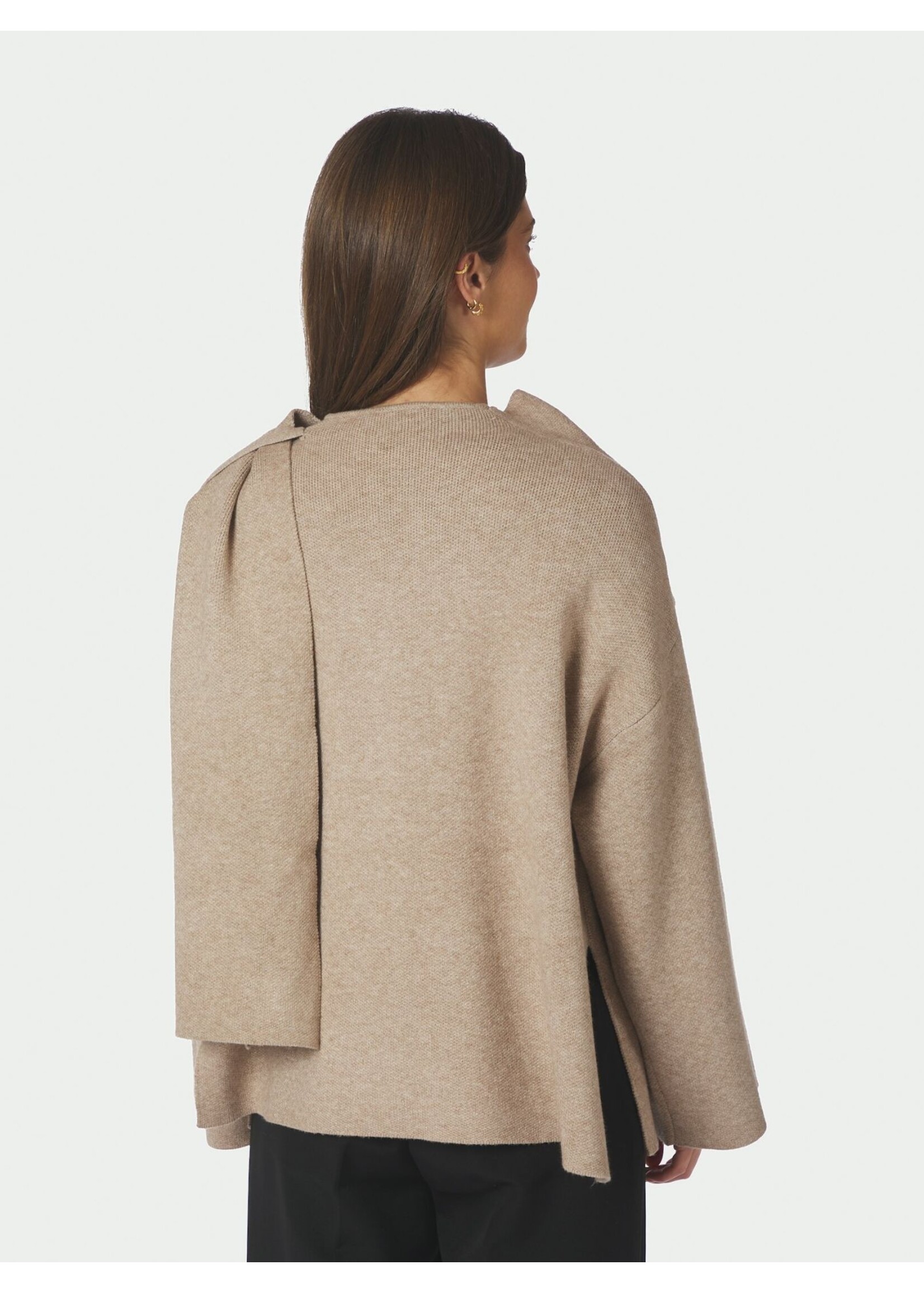 Neo Noir Neo Noir, Wals Knit Scarf Blouse, Beige, Size: