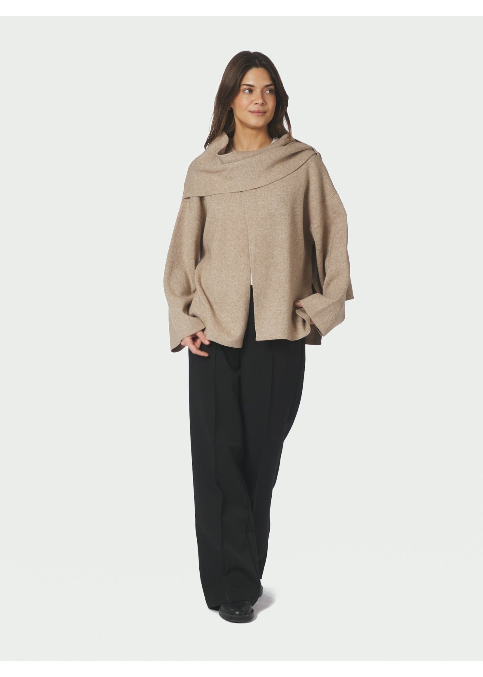 Neo Noir Neo Noir, Wals Knit Scarf Blouse, Beige, Size: