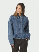 Neo Noir Neo Noir, Rivora Denim Peplum Jacket, Blue, Size: