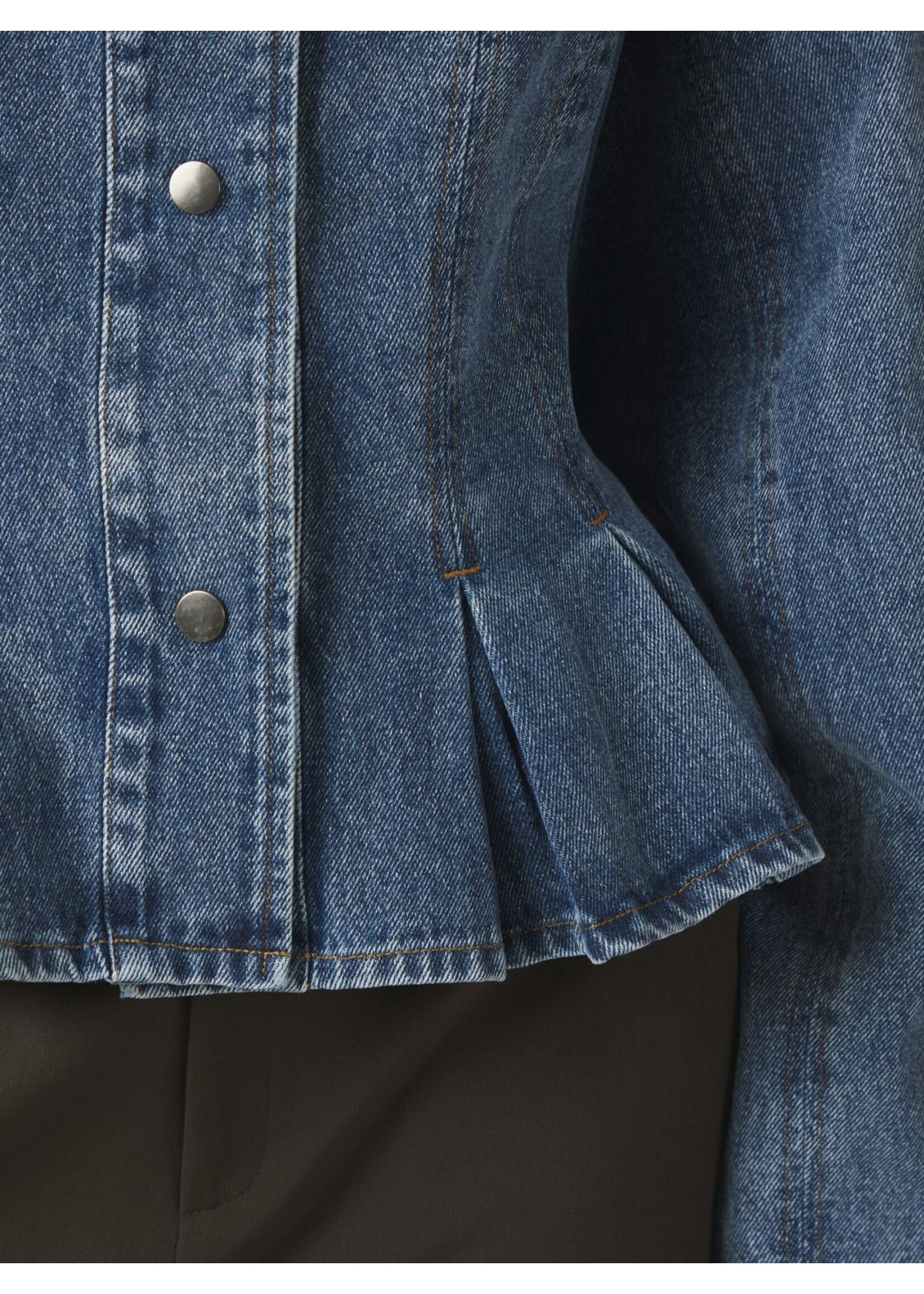 Neo Noir Neo Noir, Rivora Denim Peplum Jacket, Blue, Size: