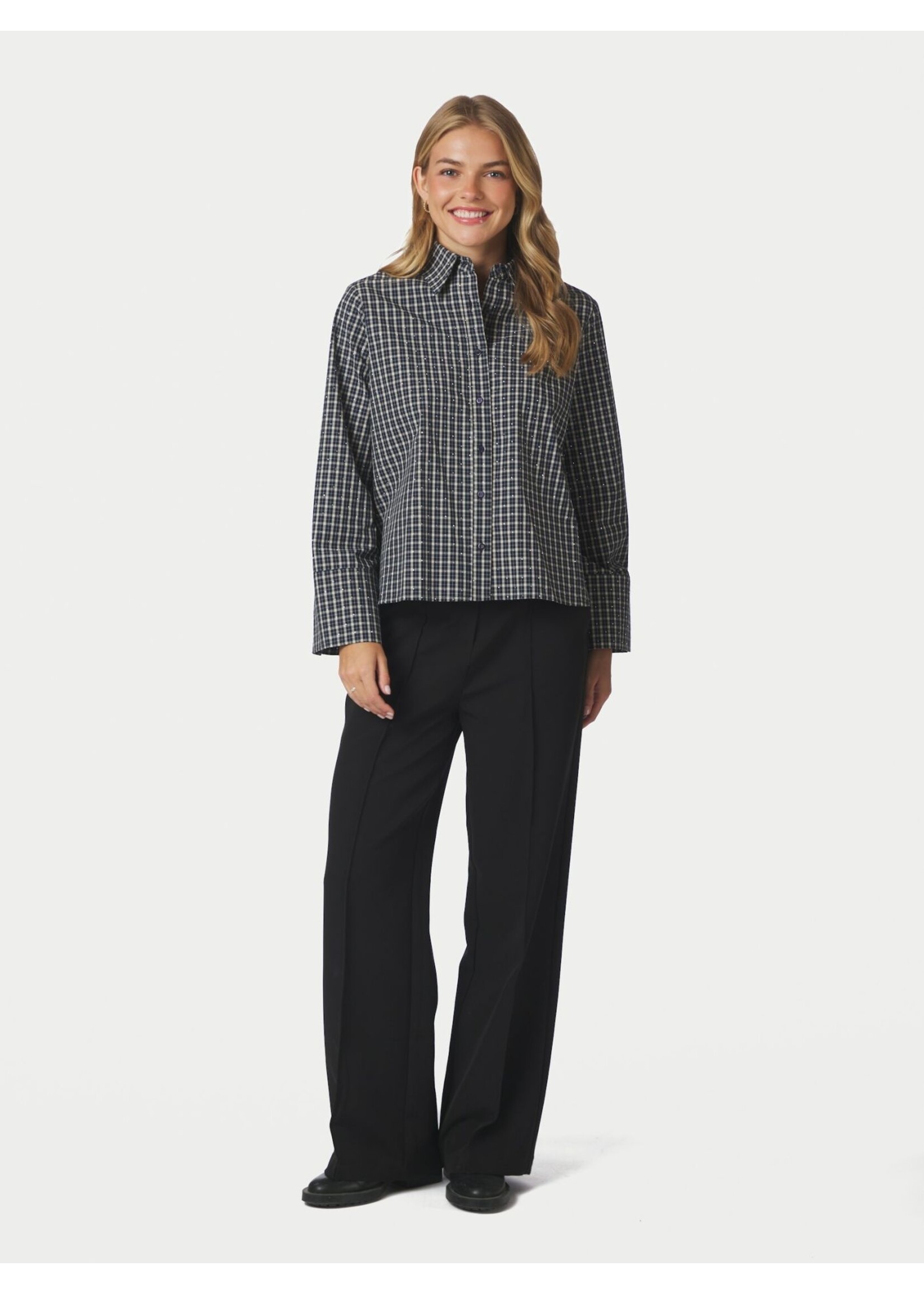 Neo Noir Neo Noir, Drew Check Bedaz Shirt , Dark blue, size: