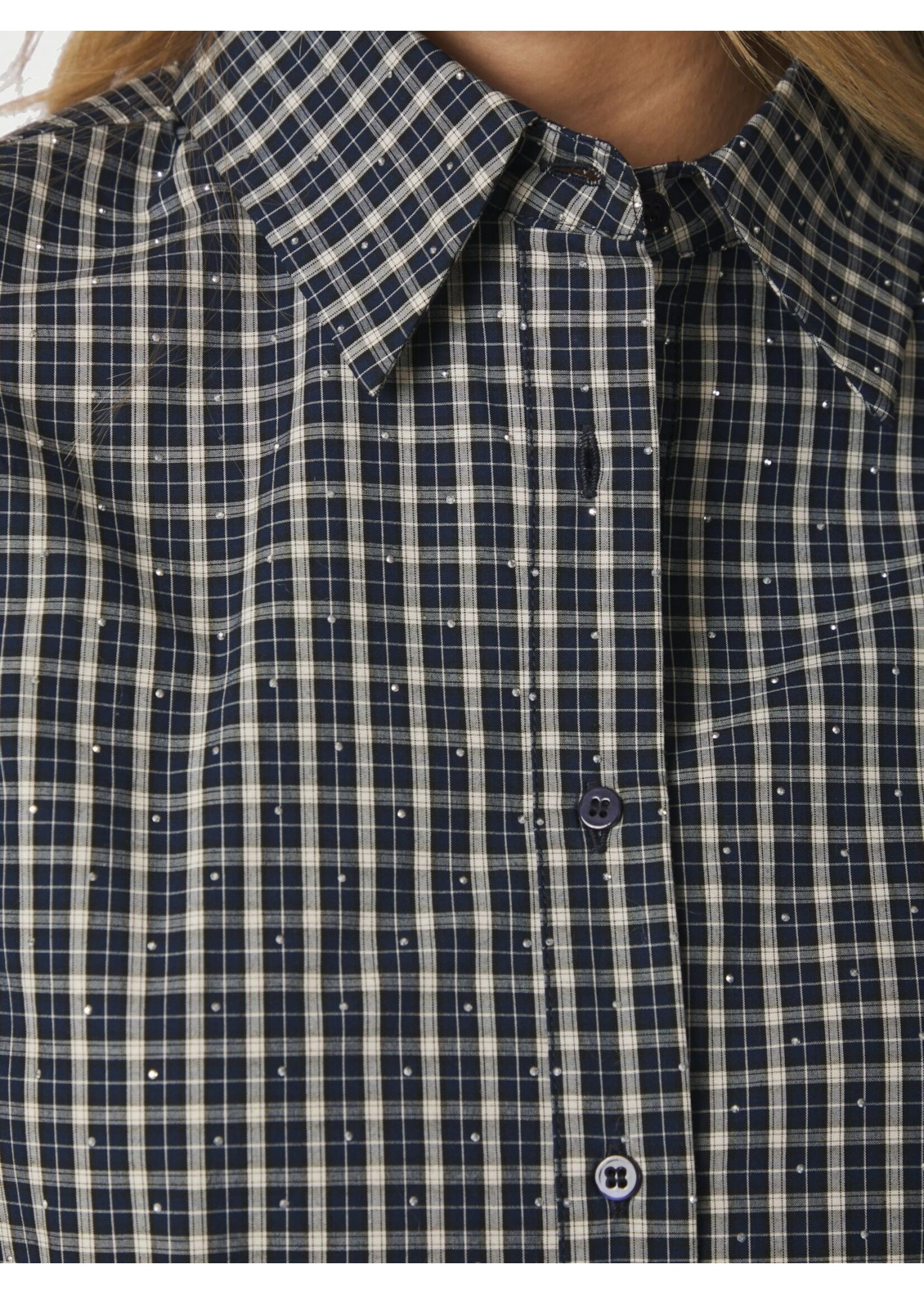 Neo Noir Neo Noir, Drew Check Bedaz Shirt , Dark blue, size:
