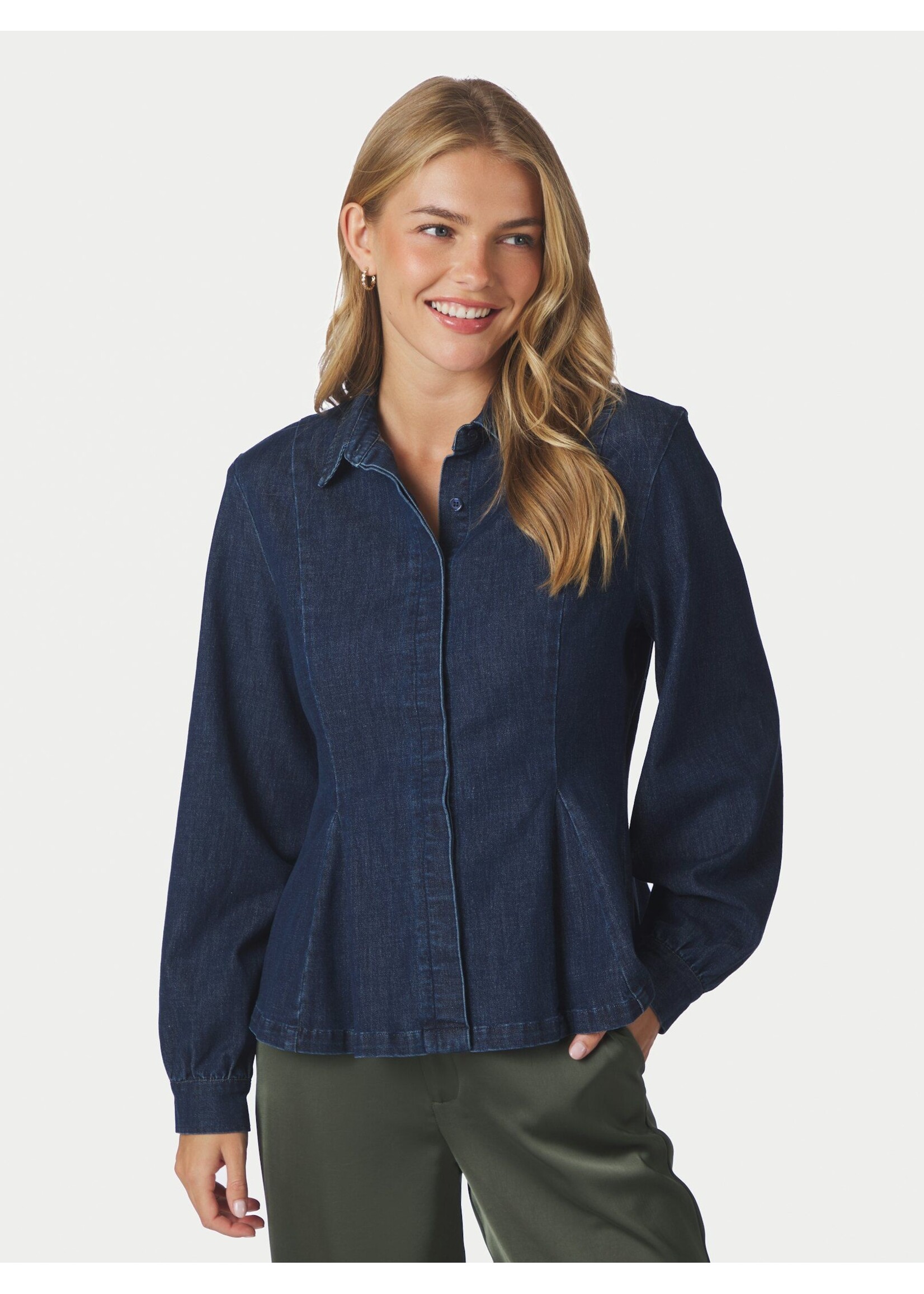 Neo Noir Neo Noir, Melody Denim Shirt, Dark blue, Size: