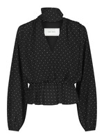 Neo Noir Neo Noir, Ettalie Dot Blouse, Black, Size: