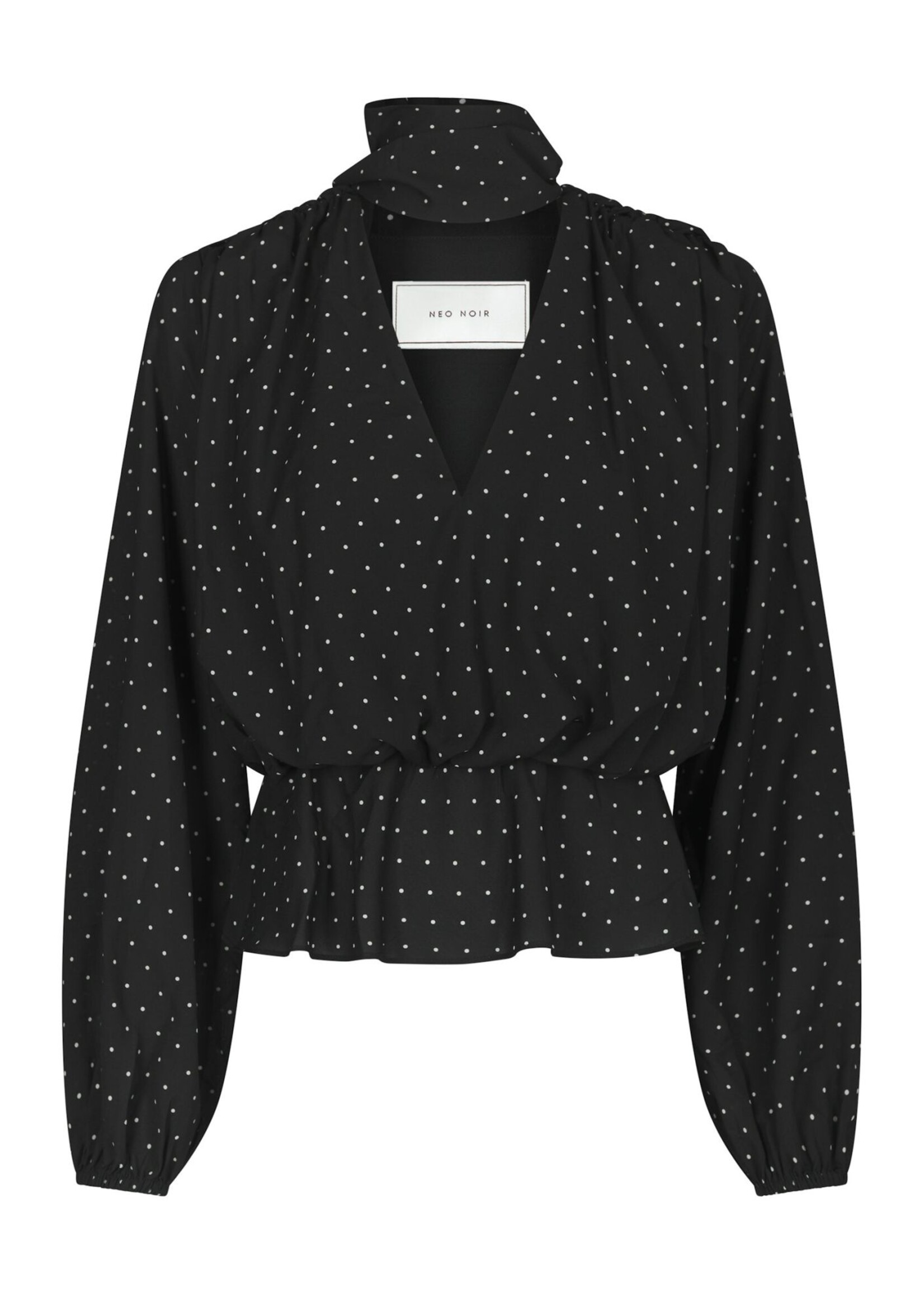 Neo Noir Neo Noir, Ettalie Dot Blouse, Black, Size: