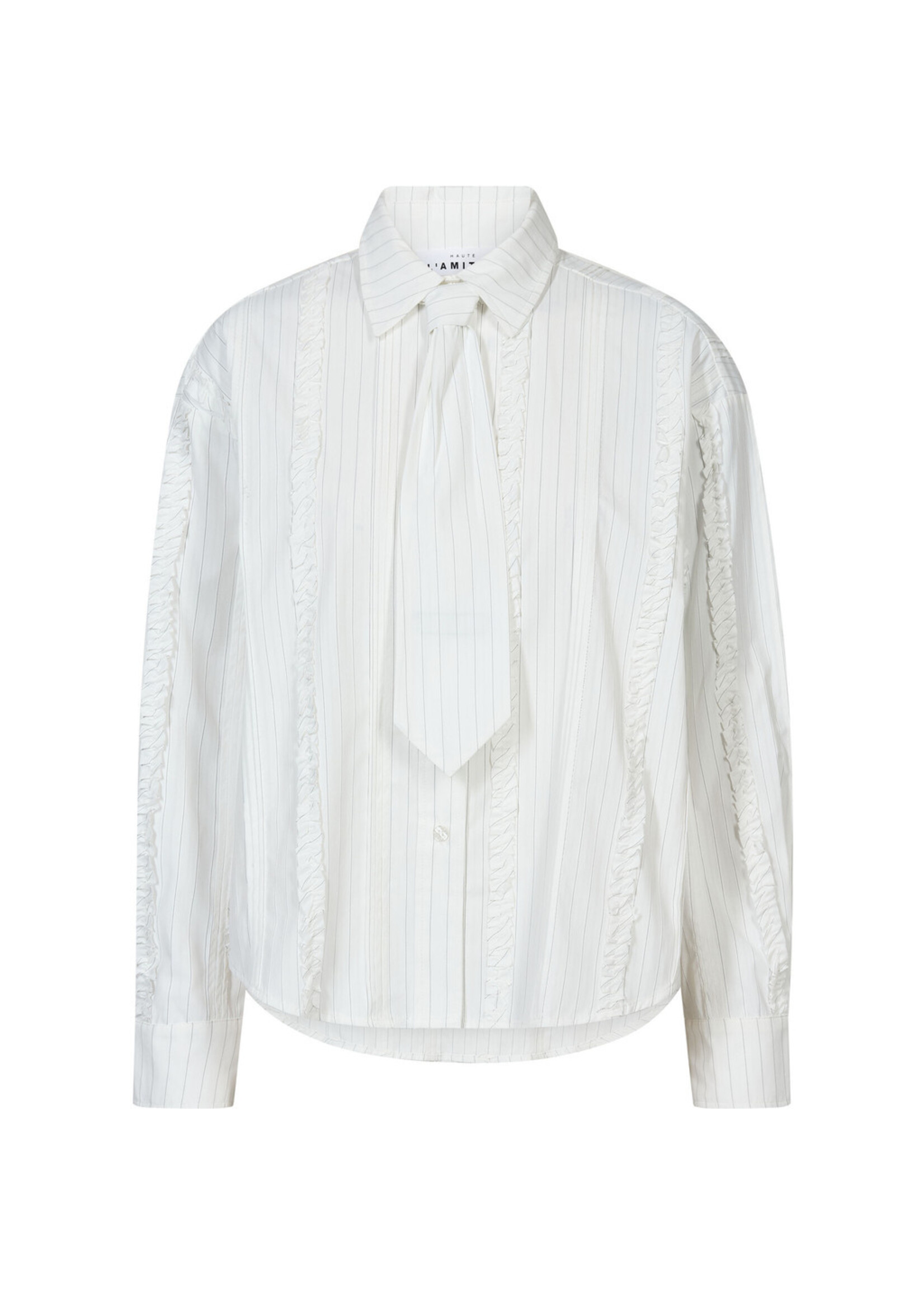 Haute L'amitie Haute l'amitié, Inez Pin Frill Tie Shirt, Off white, Size: