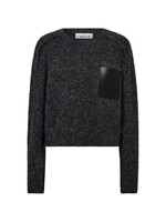 Haute L'amitie Haute L'amitié, Darcia Reverse Crop Pocket Knit, Antracit, Size: