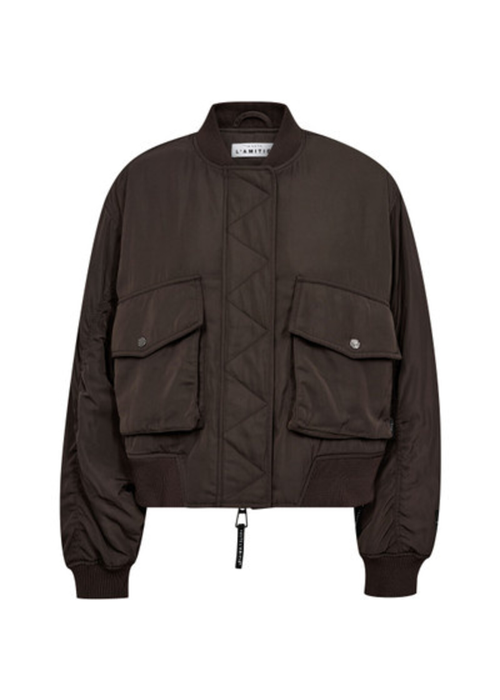 Haute L'amitie Haute L'amitié, Bailey Zipper Bomber, Mocca, Size: