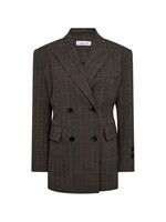 Haute L'amitie Haute L'amitié, Waist Fit Check Blazer, Mocca, Size: