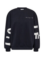 Haute L'amitie Haute L'amitié, Maxi Split Logo Sweat, Black/white, Size: