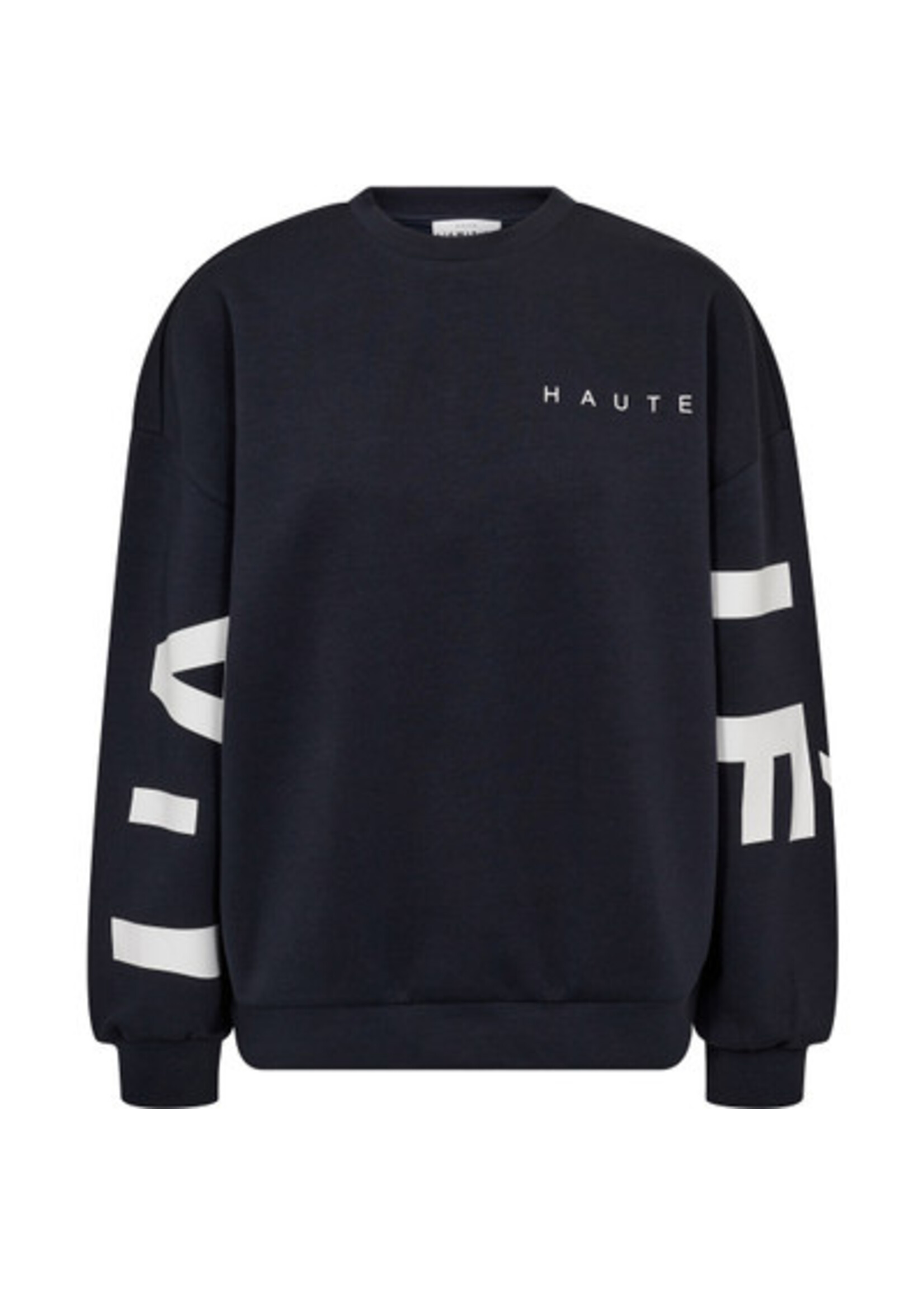 Haute L'amitie Haute L'amitié, Maxi Split Logo Sweat, Black/white, Size: