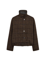 Co Couture Co'Couture, OlvaCC Check Balloon Jacket, Dark brown, Size