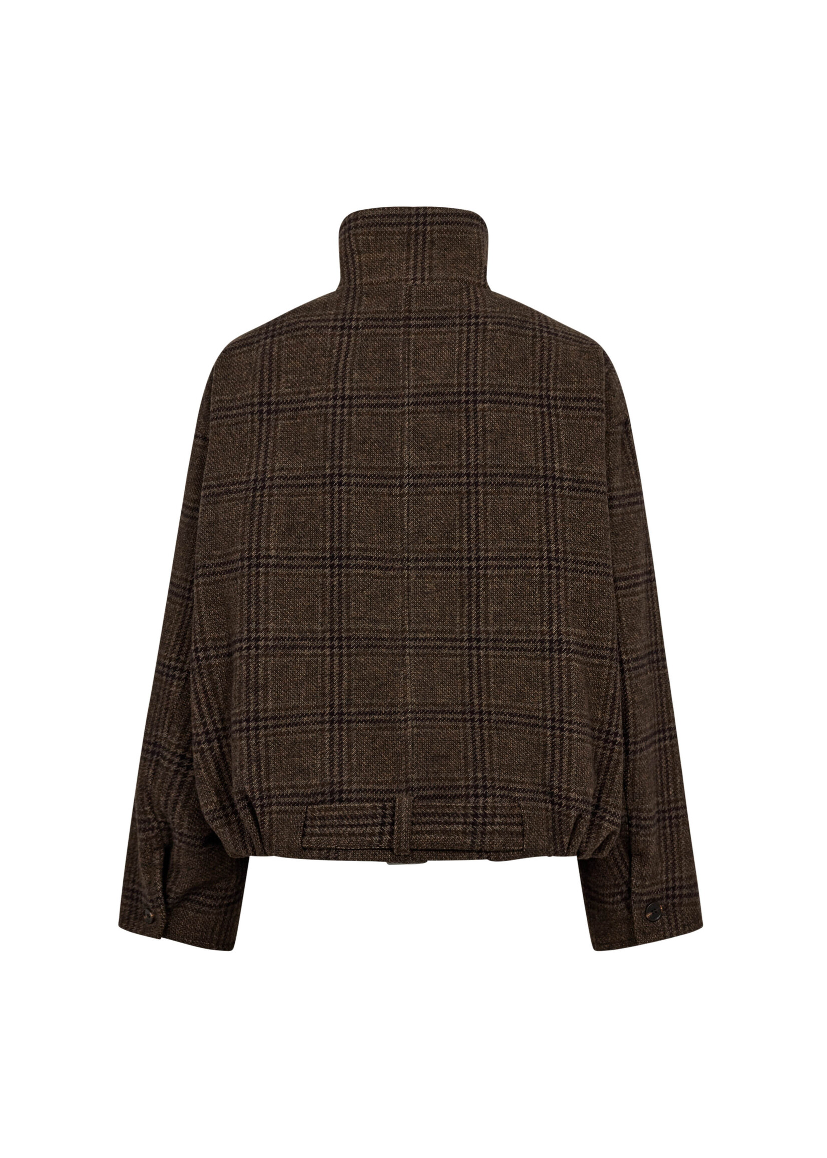 Co Couture Co'Couture, OlvaCC Check Balloon Jacket, Dark brown, Size