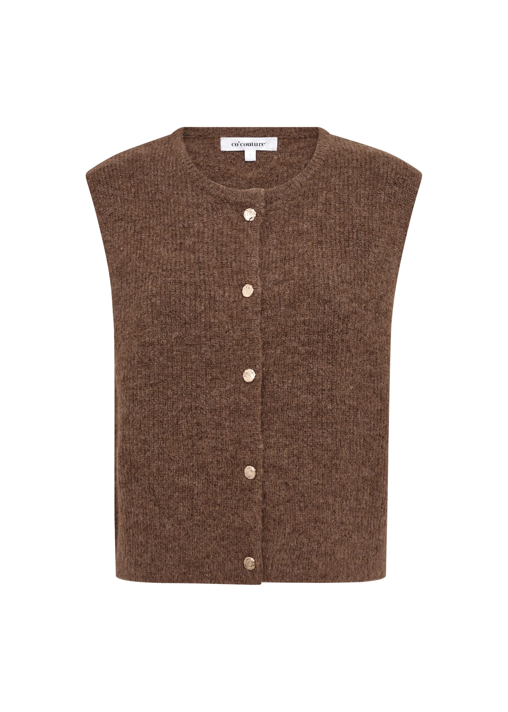 Co Couture Co'couture, JaideCC Vest Knit, Brown, Size: