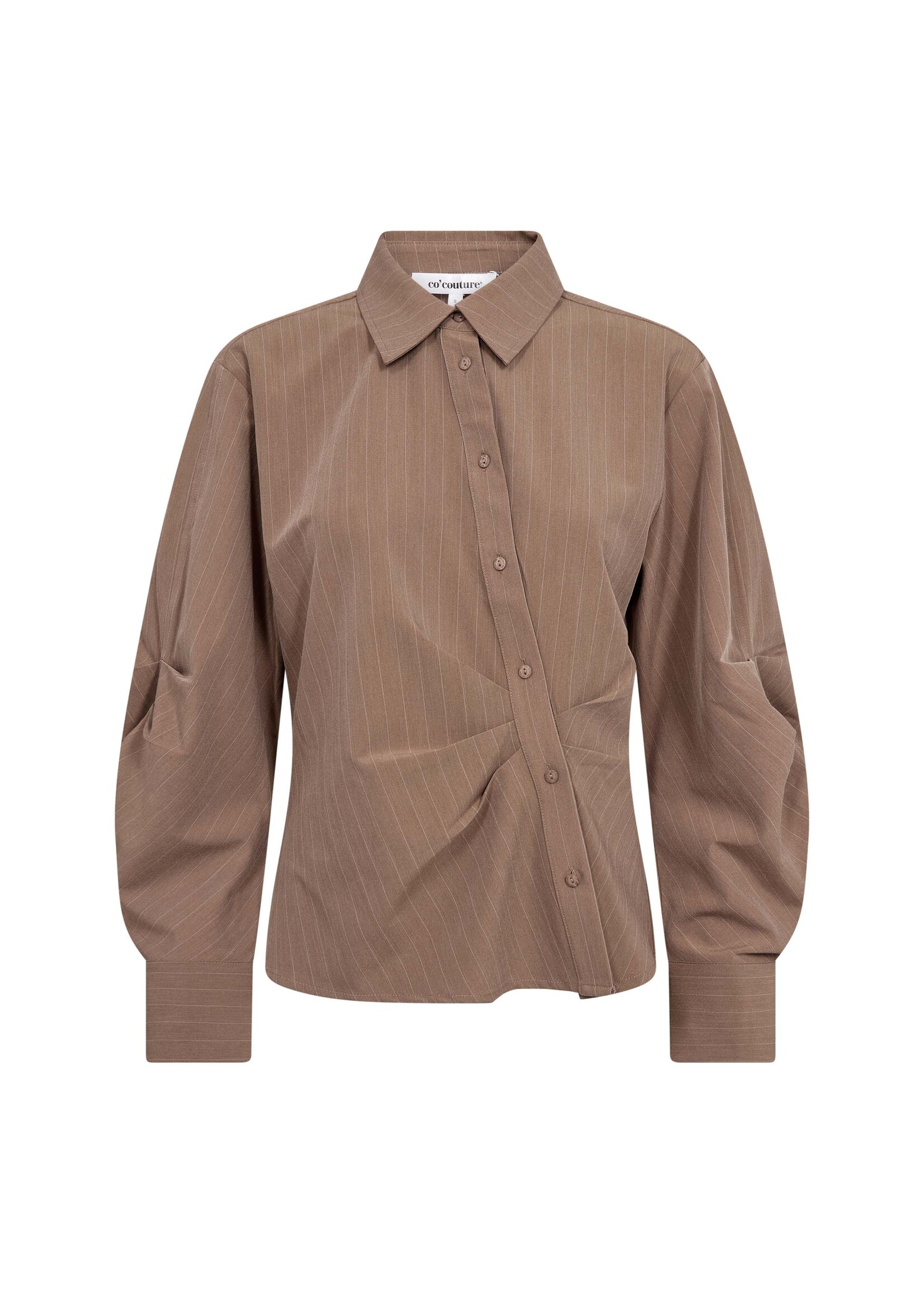 Co Couture Co'couture, LyviaCC Asym Pin Shirt, Walnut, Size: