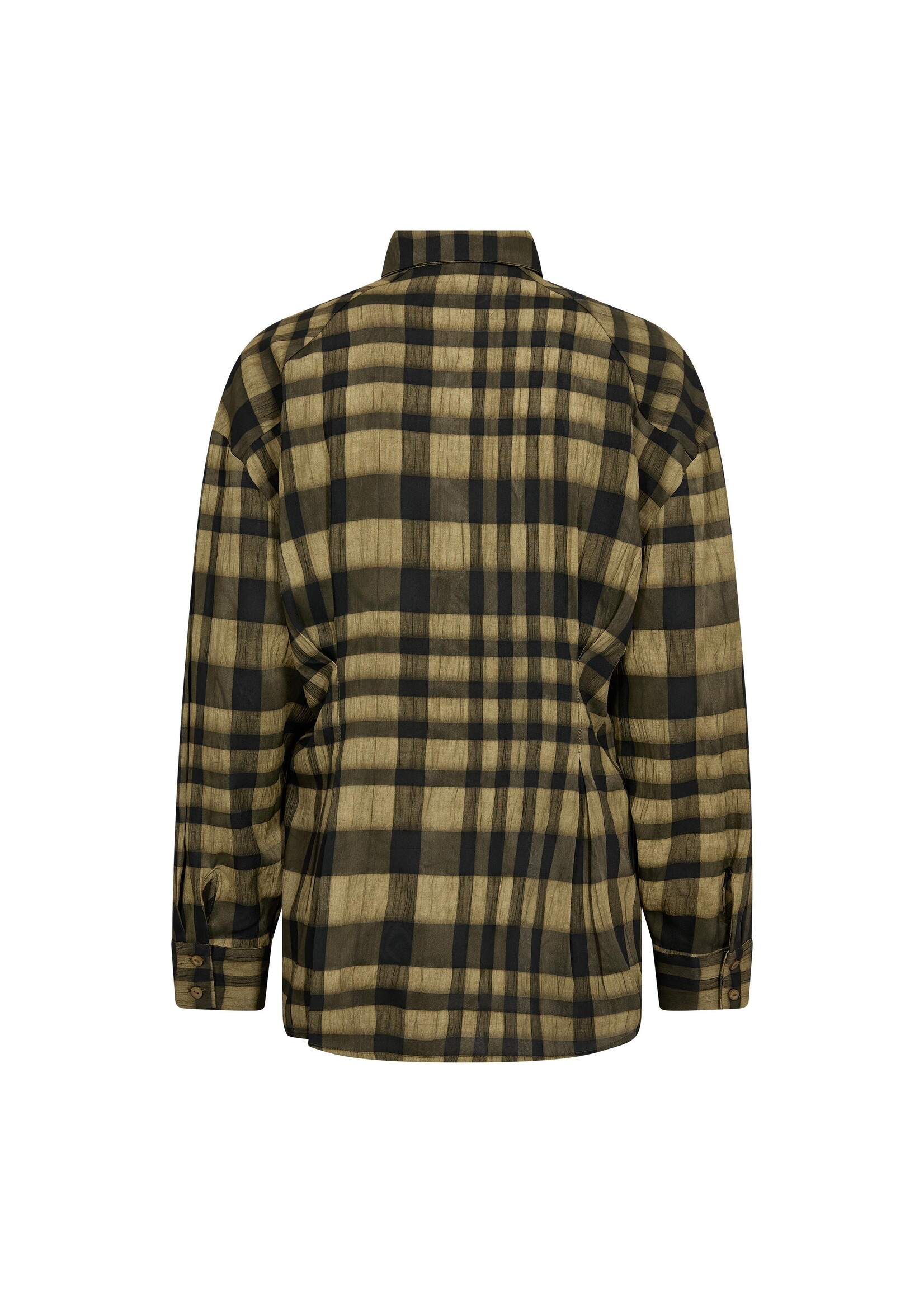 Co Couture Co'Couture, KyelCC Check Tie Pleat Shirt, Army, Size: