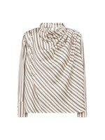 Co Couture Co'Couture, HellyCC Button Stripe Blouse, Off-white, Size: