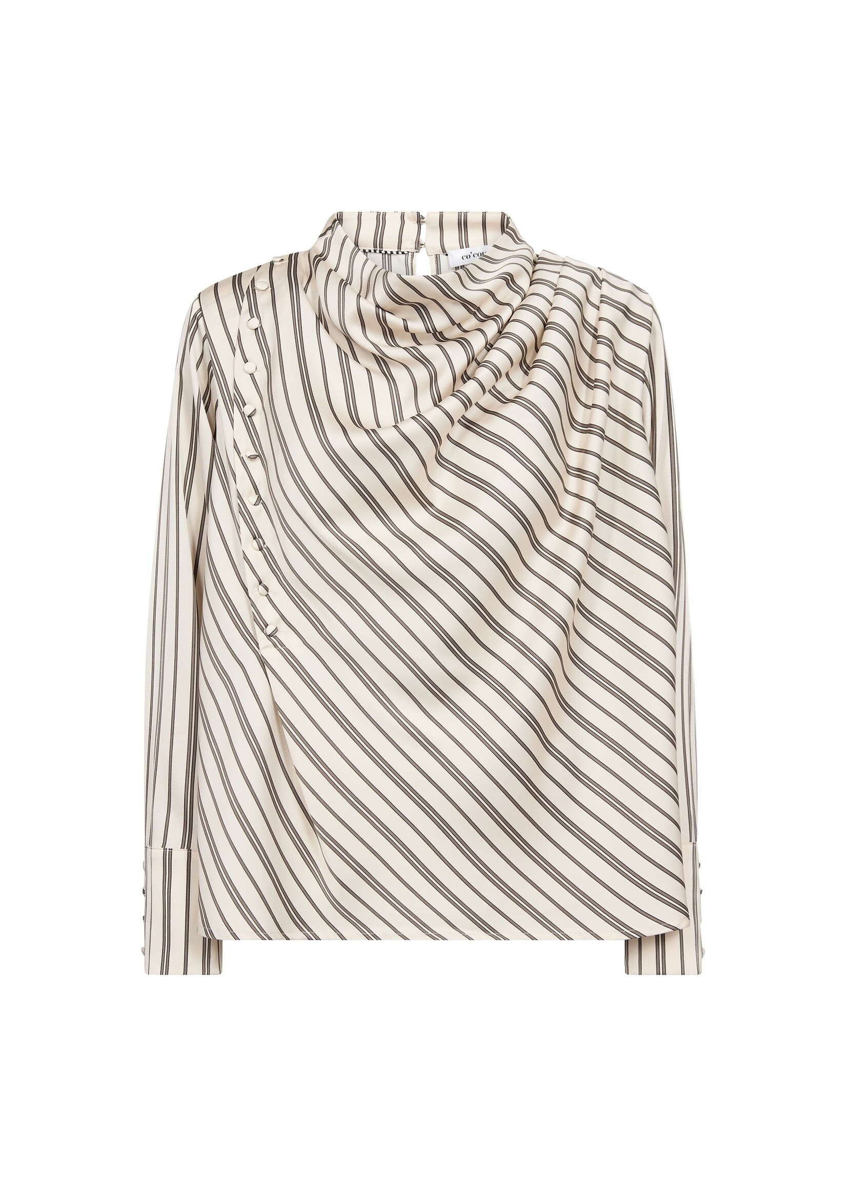 Co Couture Co'Couture, HellyCC Button Stripe Blouse, Off-white, Size: