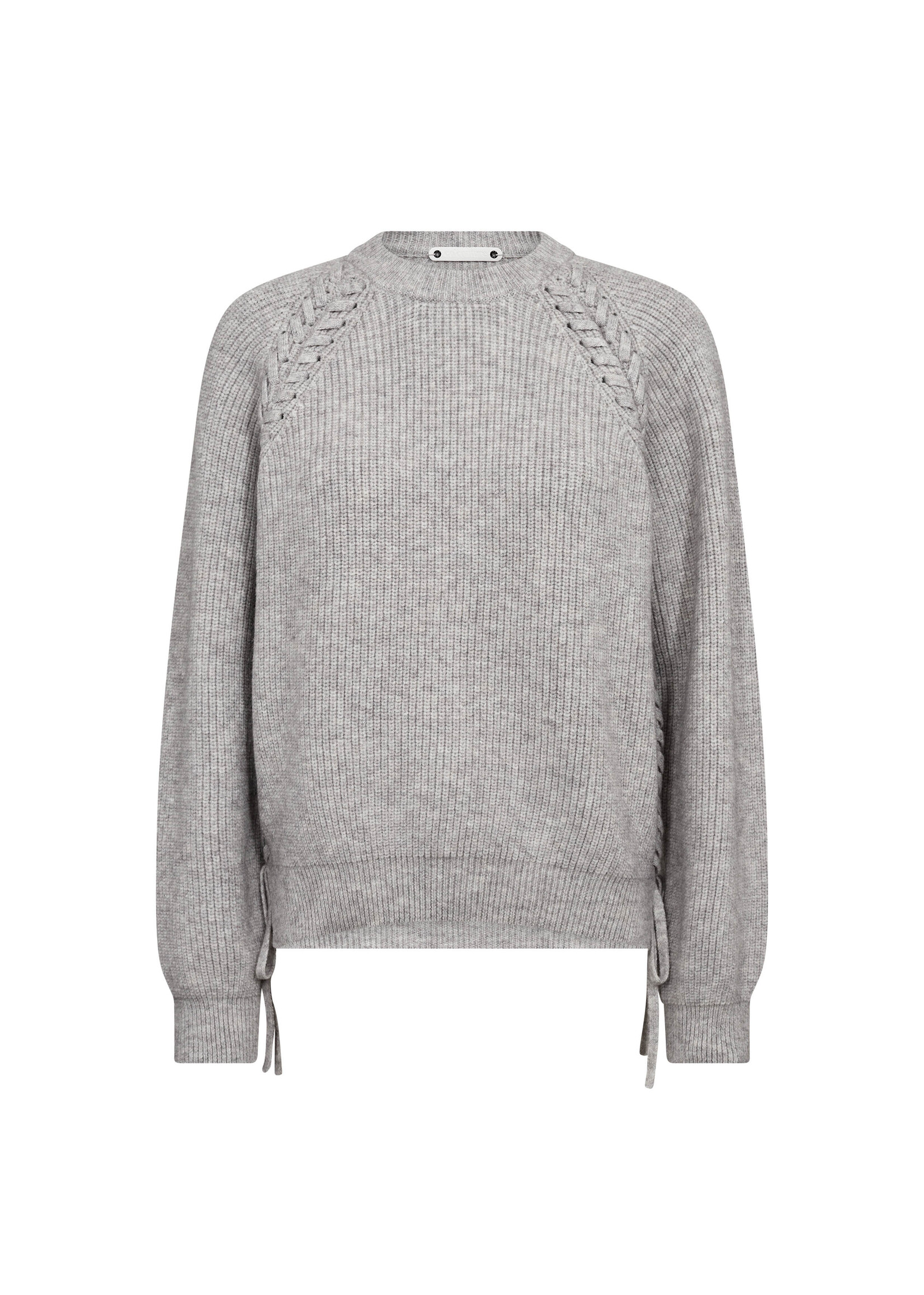 Co Couture Co'couture, RowCC Braid String Knit, Grey melange, Size: