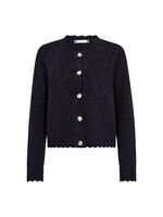 Co Couture Co'Couture, RowCC Pointelle Cardigan, Navy, Size: