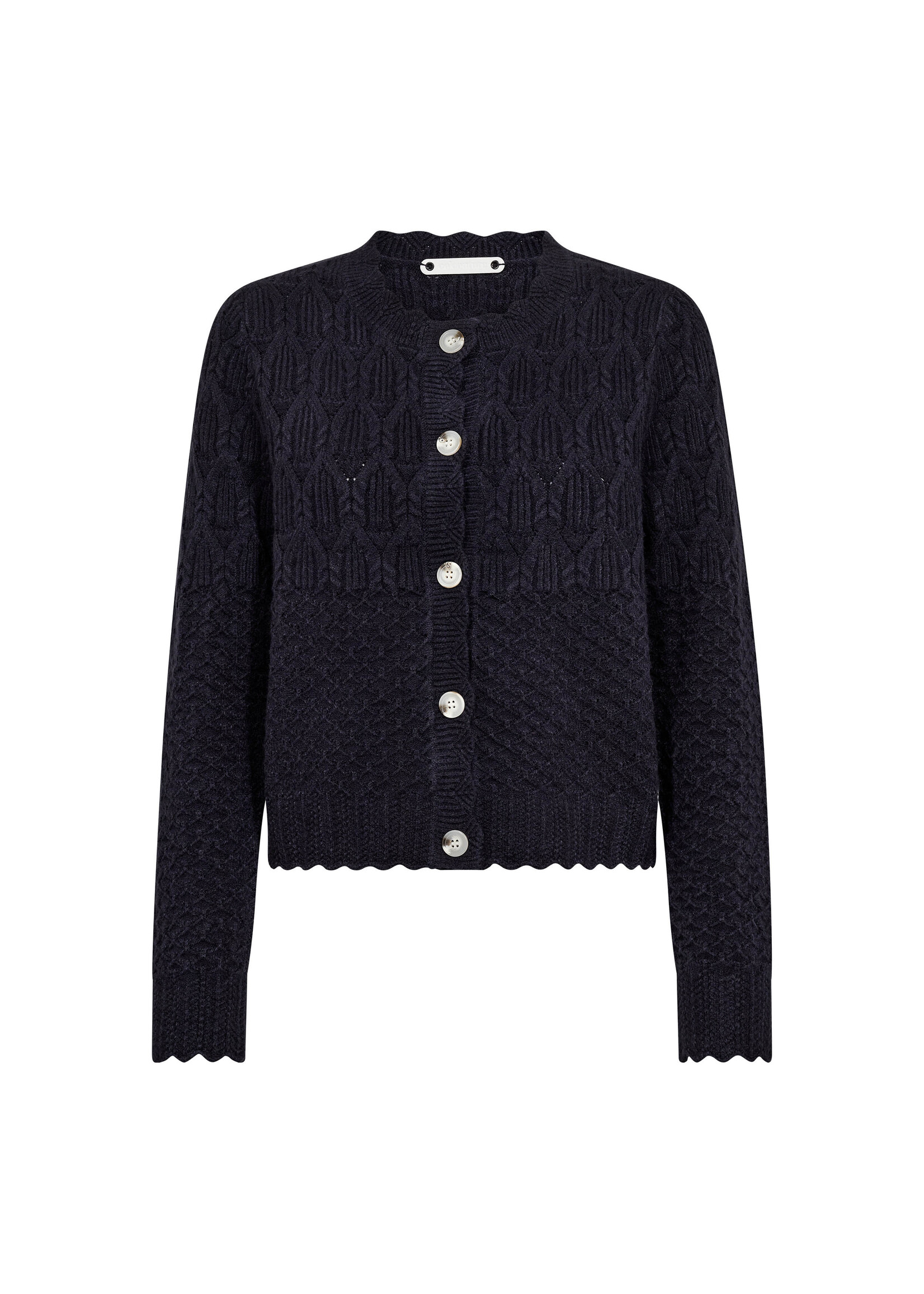 Co Couture Co'Couture, RowCC Pointelle Cardigan, Navy, Size: