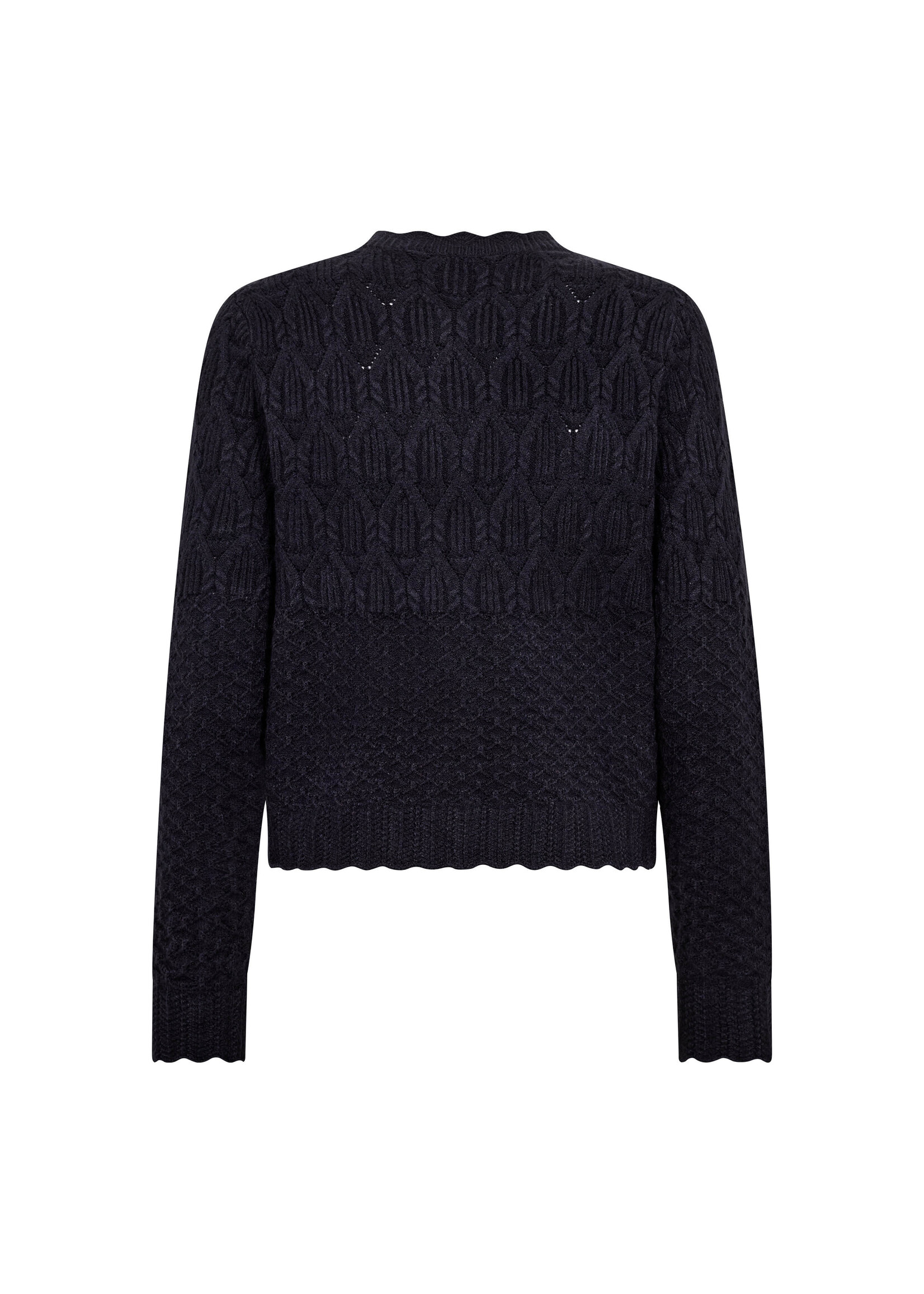 Co Couture Co'Couture, RowCC Pointelle Cardigan, Navy, Size: